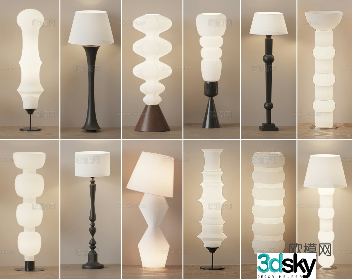 Wabi-sabi floor lamp 3d model