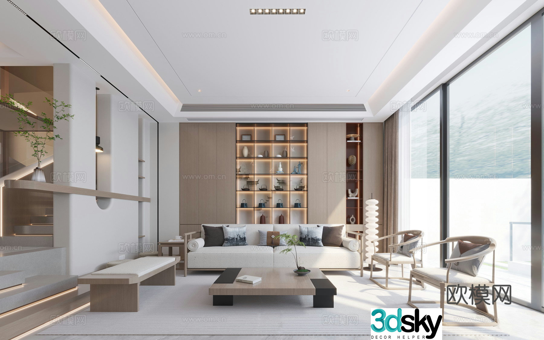 New Chinese style living room Song style living room 3D model