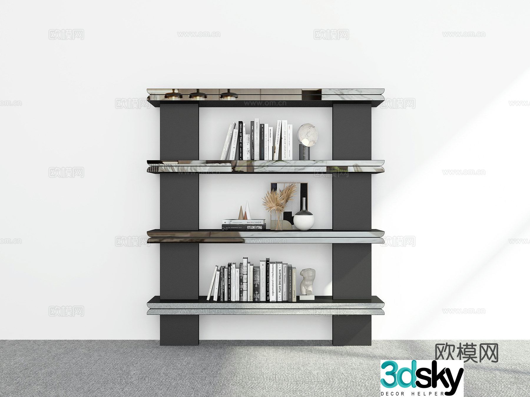 Modern bookcase Bookshelf 3D model
