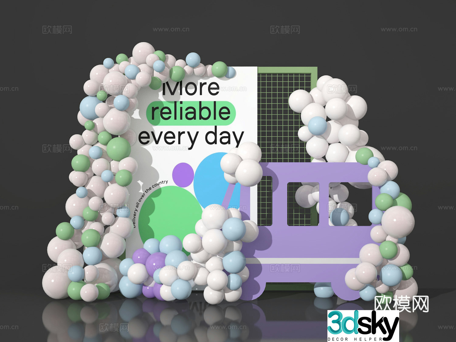Commercial balloon presentation 3d model