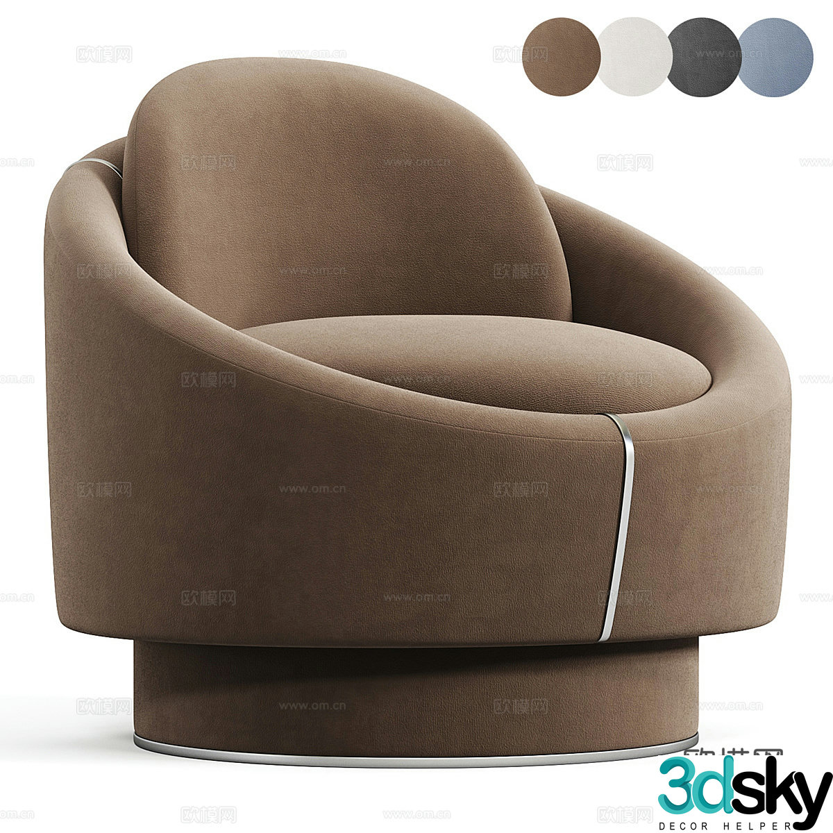 New Chinese style single sofa 3d model