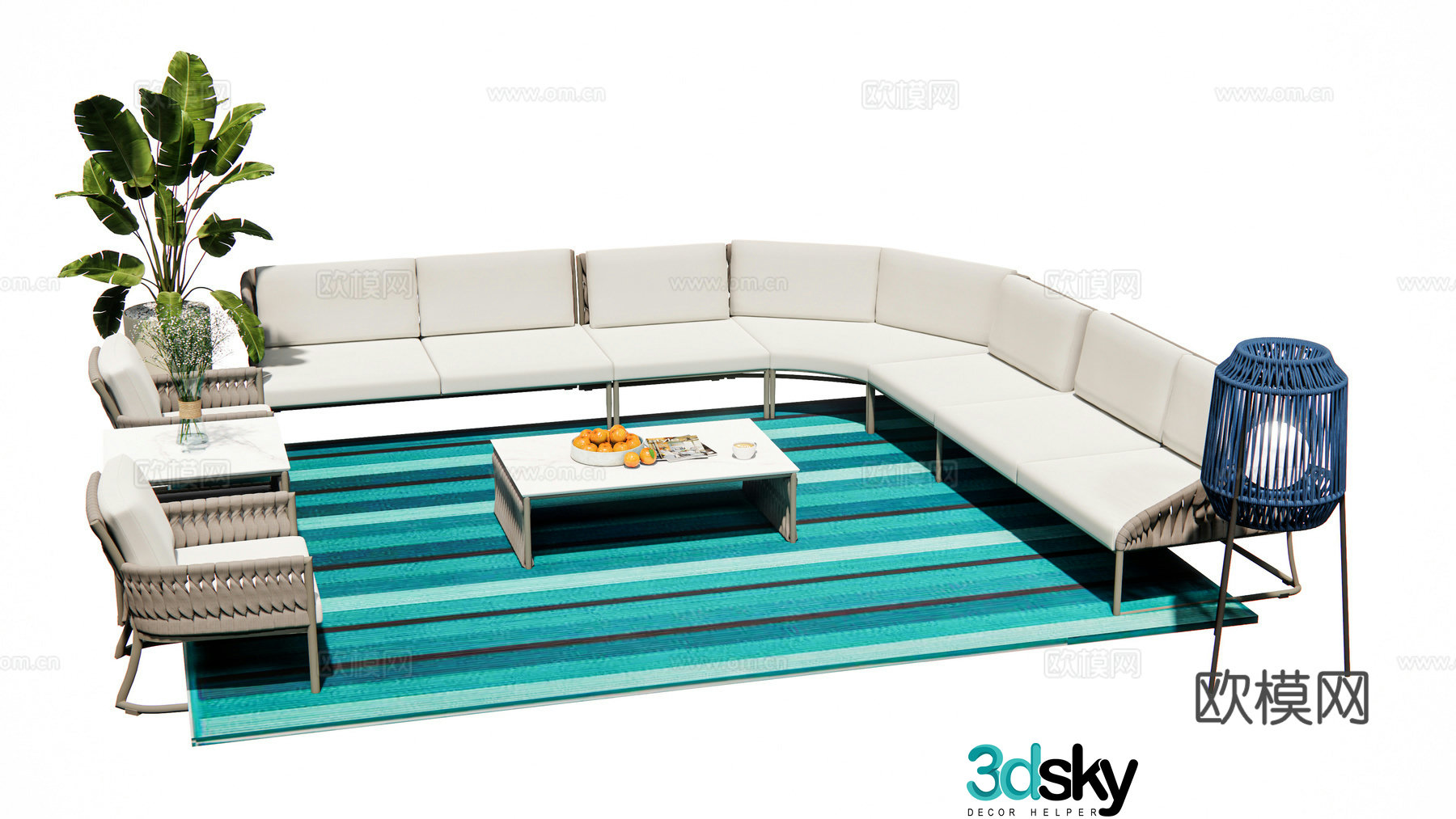 Modern sectional sofa 3d model