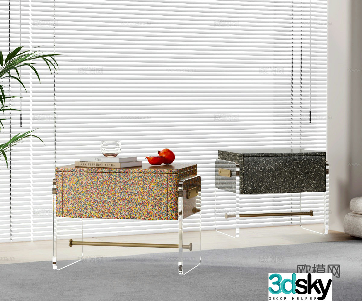 Modern bedside table 3d model