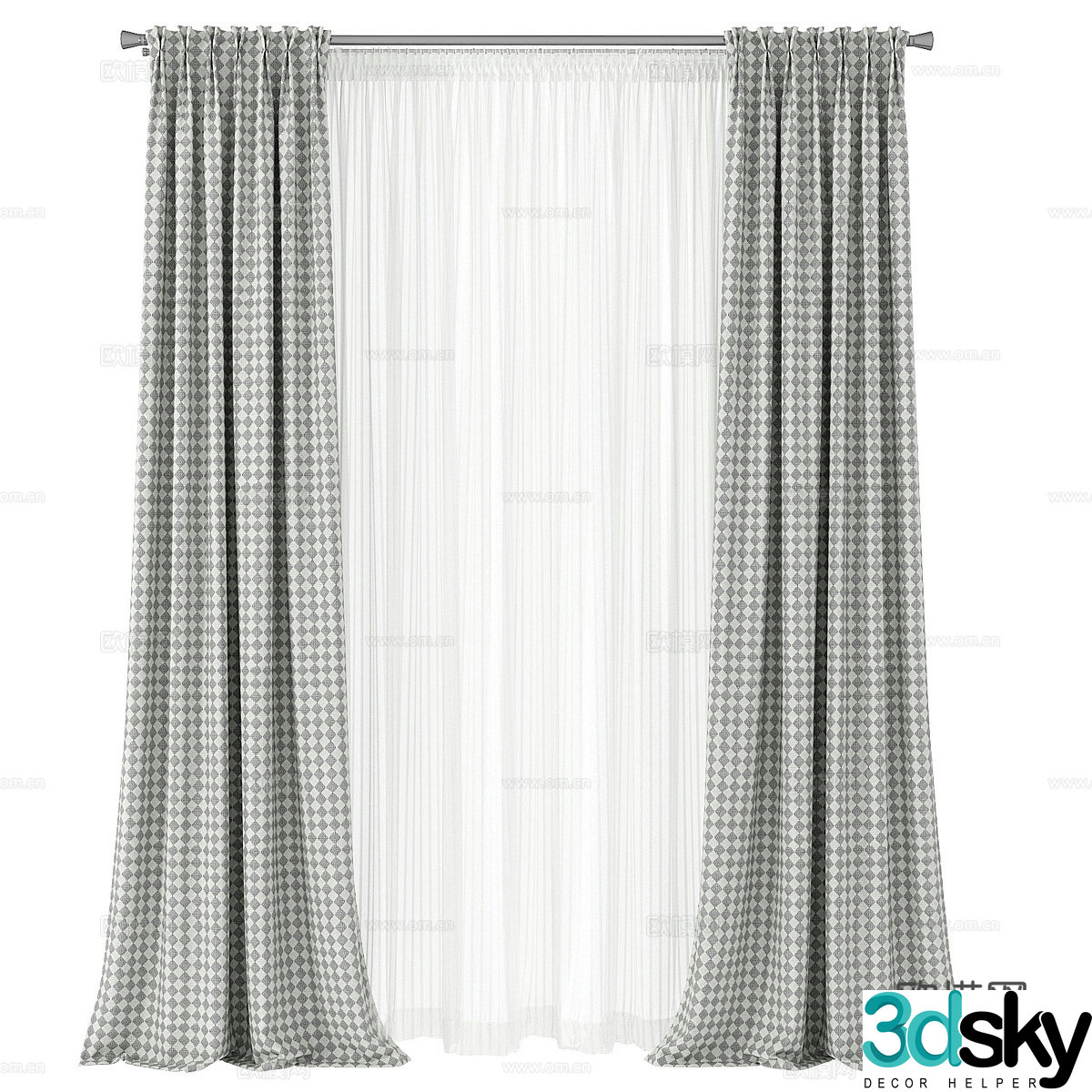 Curtains Window Screen 3d model