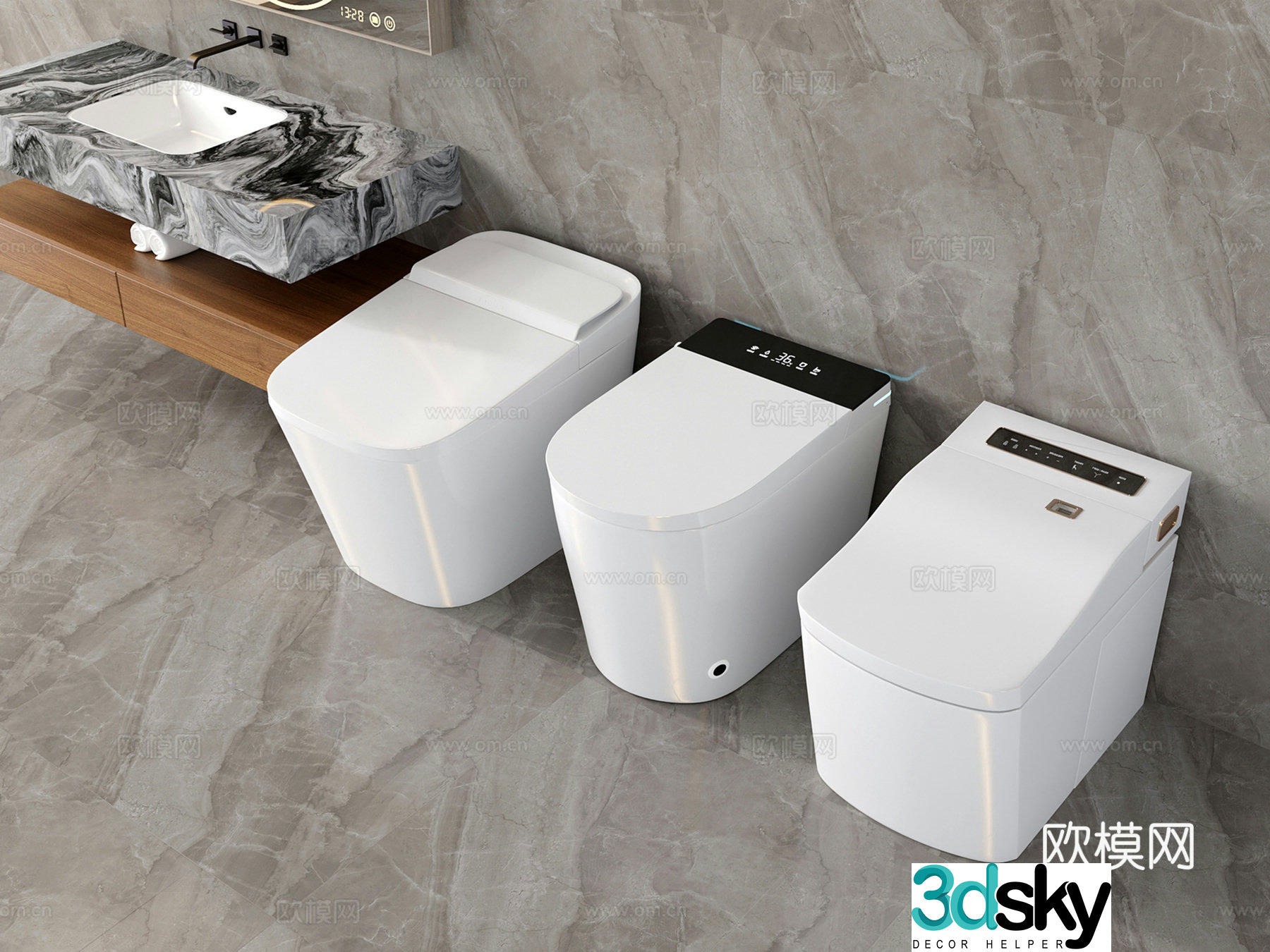 modern toilet toilet smart toilet 3d model