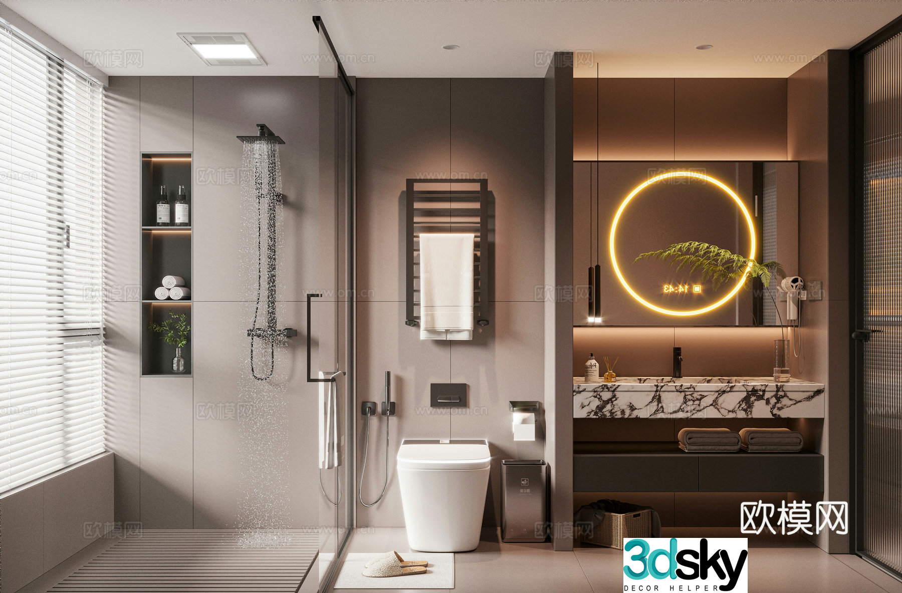 Modern bathroom bathroom 3d model