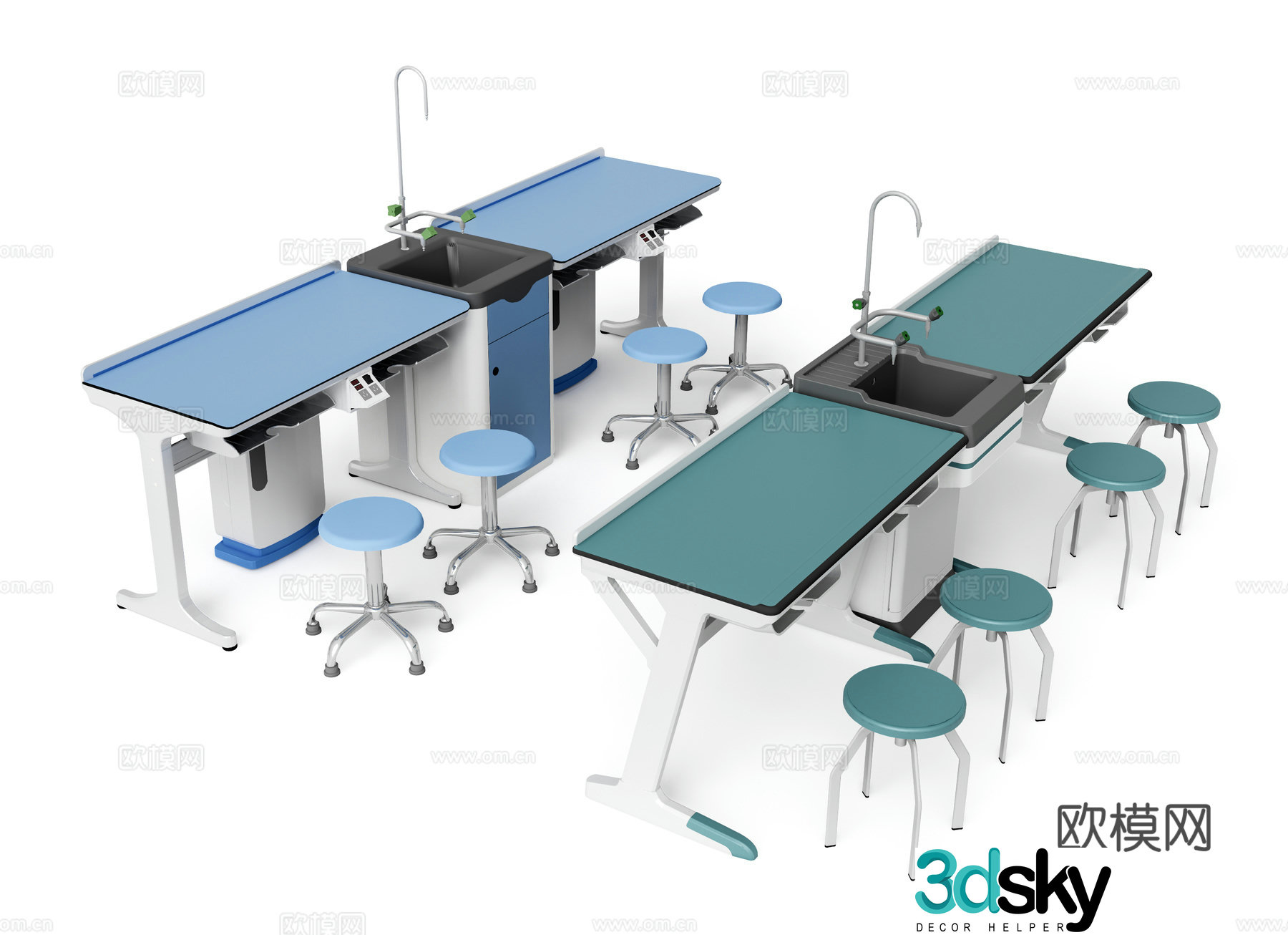 Modern experimental operating table test bench 3d model
