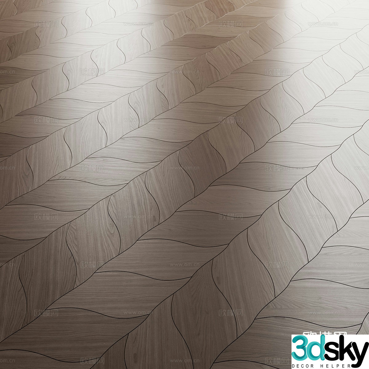 New Chinese parquet floor wooden floor solid wood floor 3d model