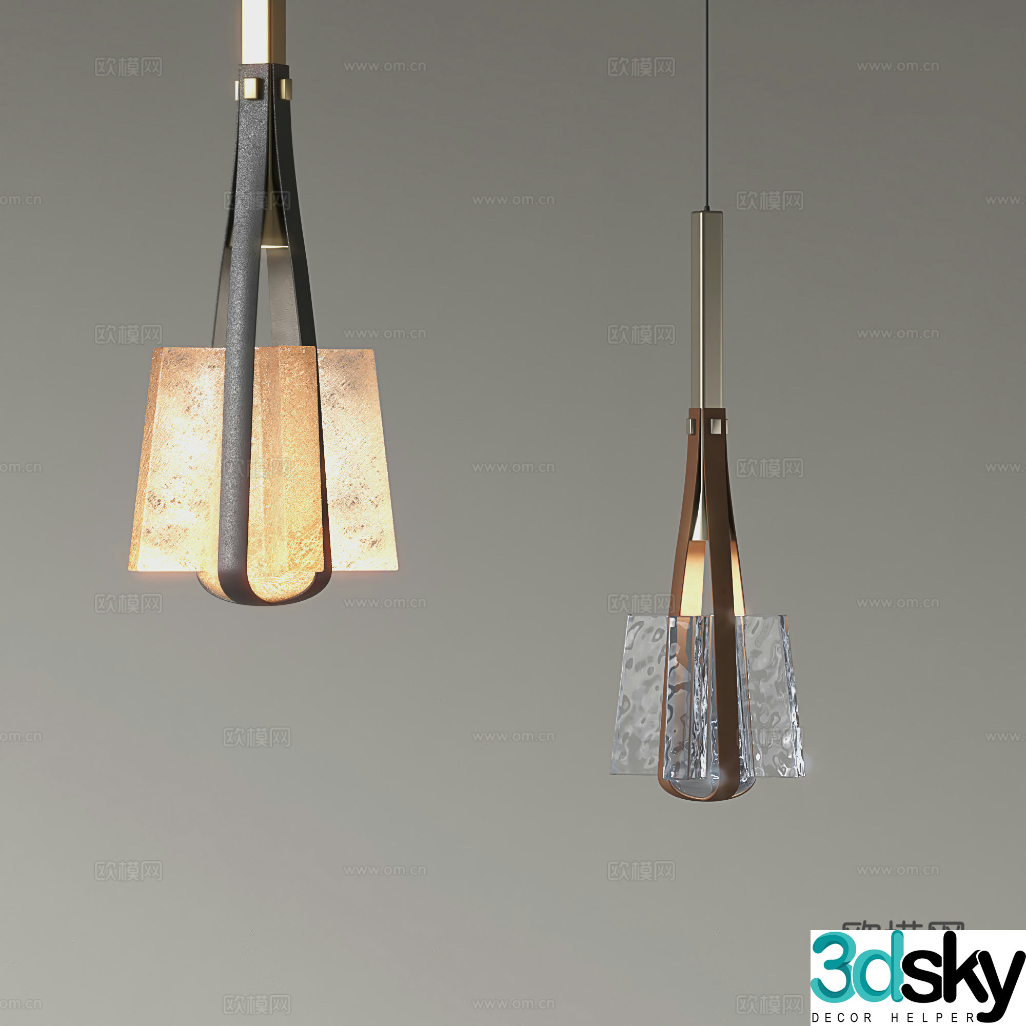 Modern chandelier restaurant chandelier glass chandelier 3d model