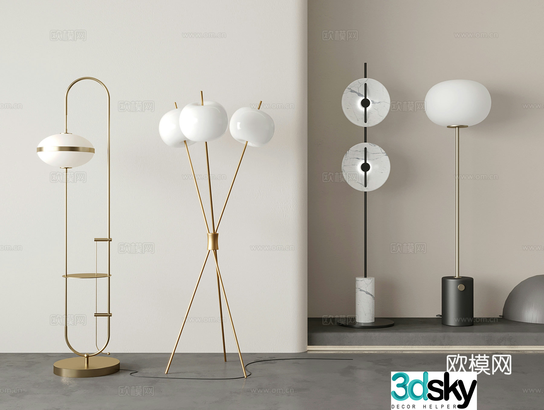French floor lamp 3d model
