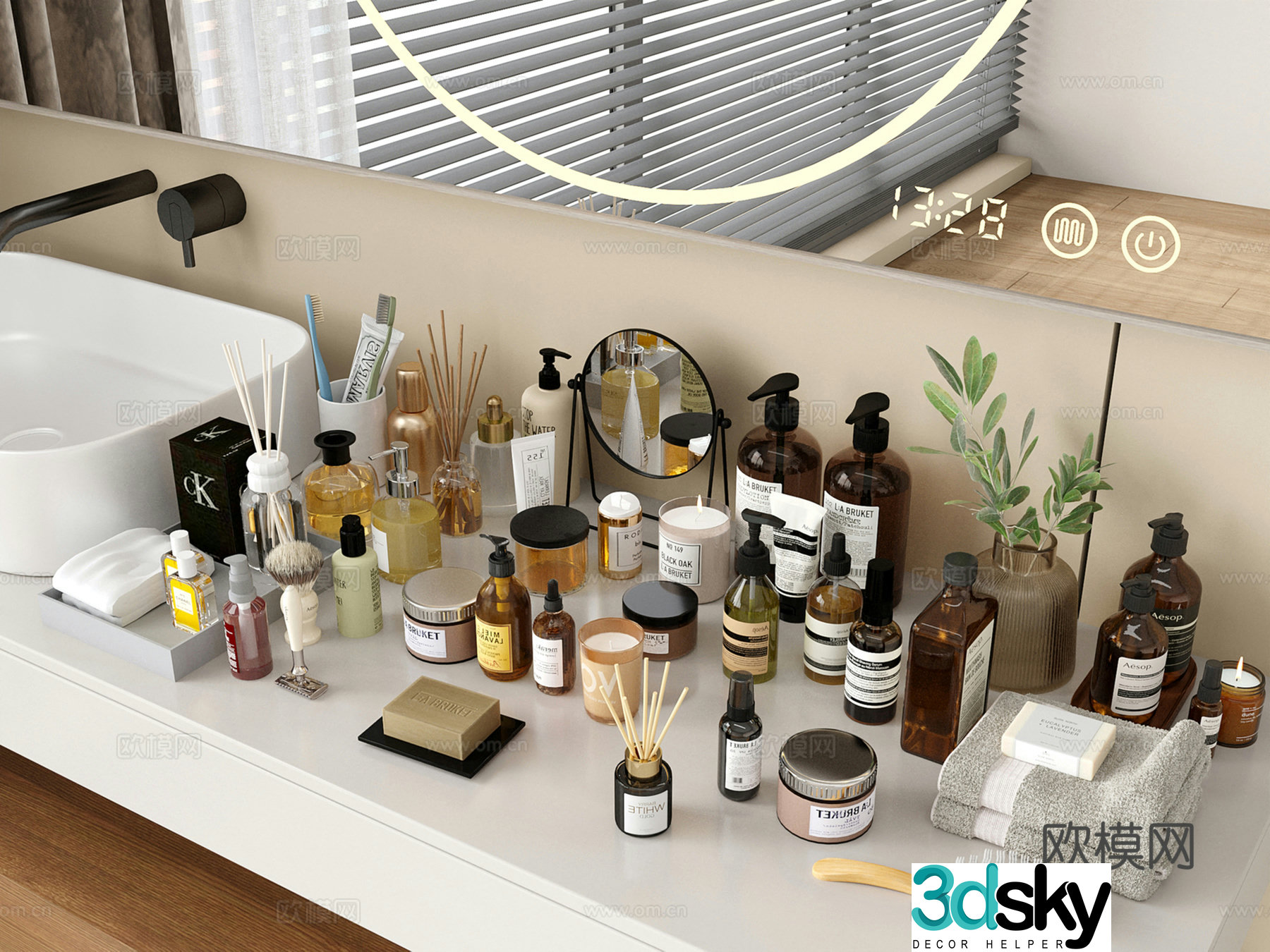 Modern washing daily necessities toiletries cosmetics shampoo 3d model