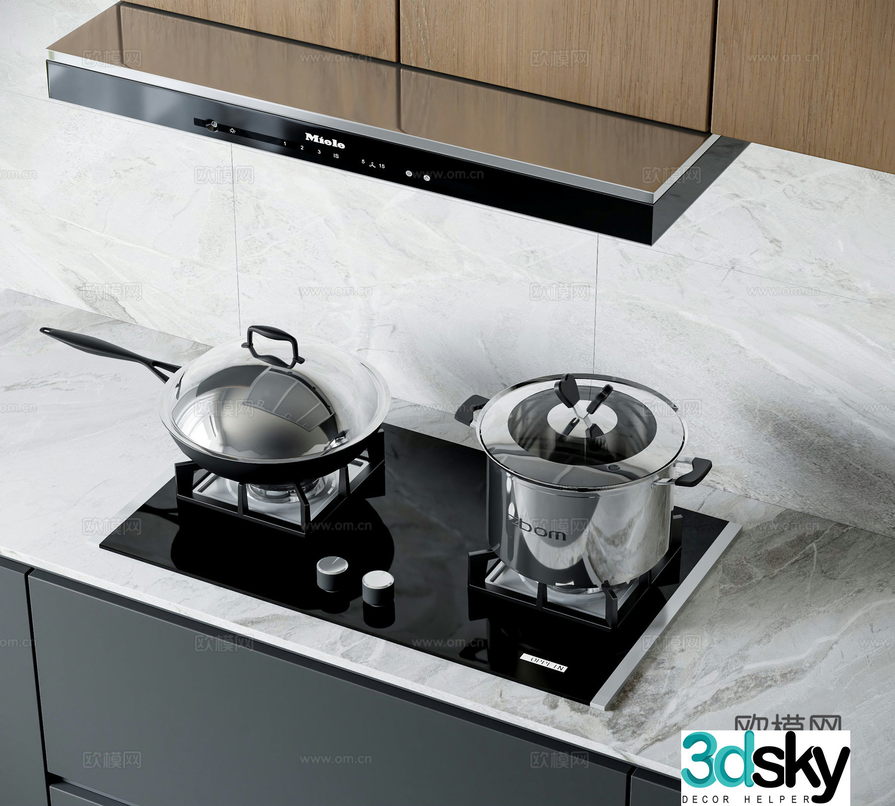 Modern gas stove 3d model