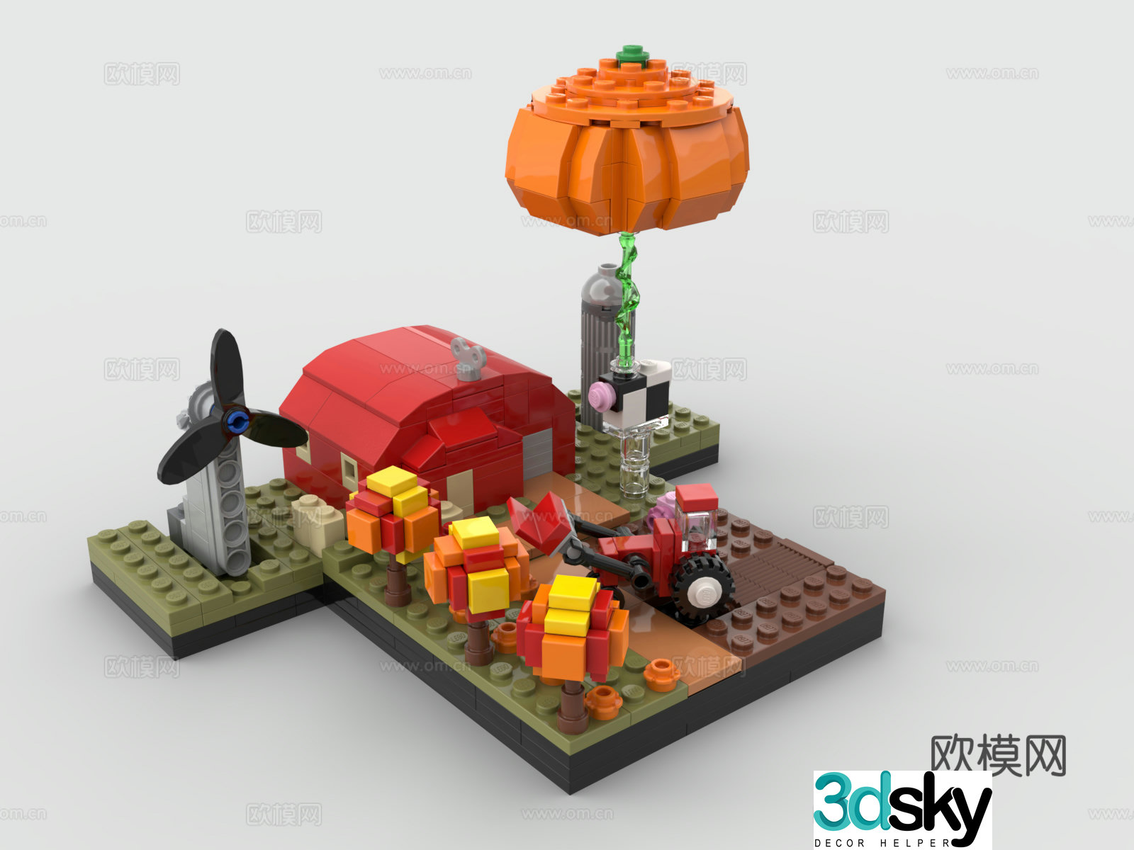 Lego LEGO toys farm tractor building block toys 3d model