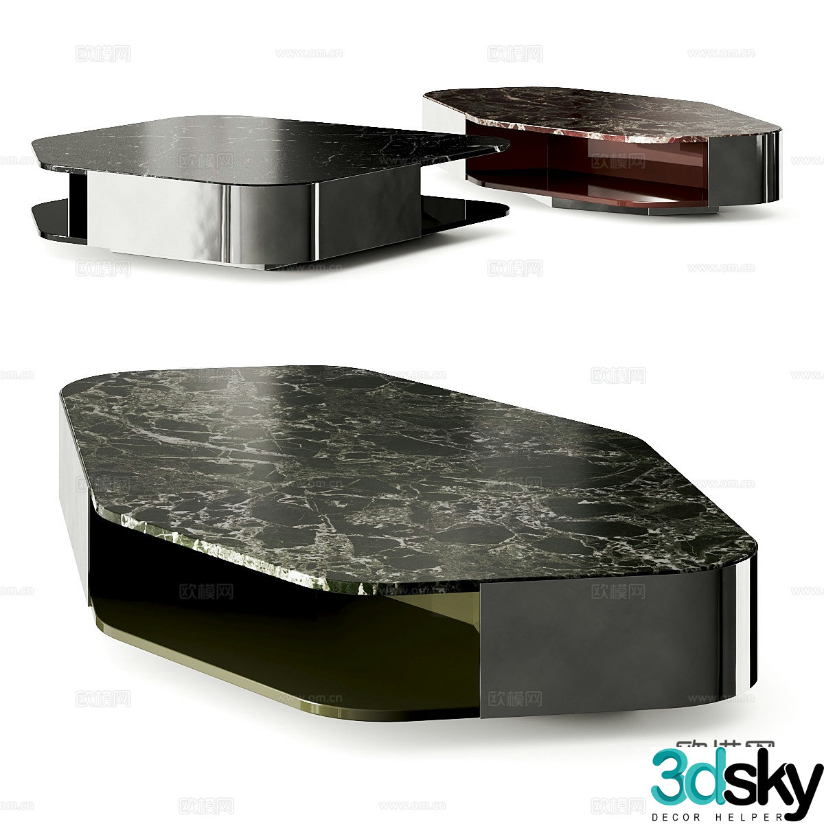 Modern marble coffee table 3d model