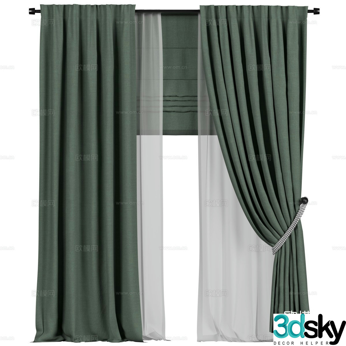 Curtains Window Screen 3d model