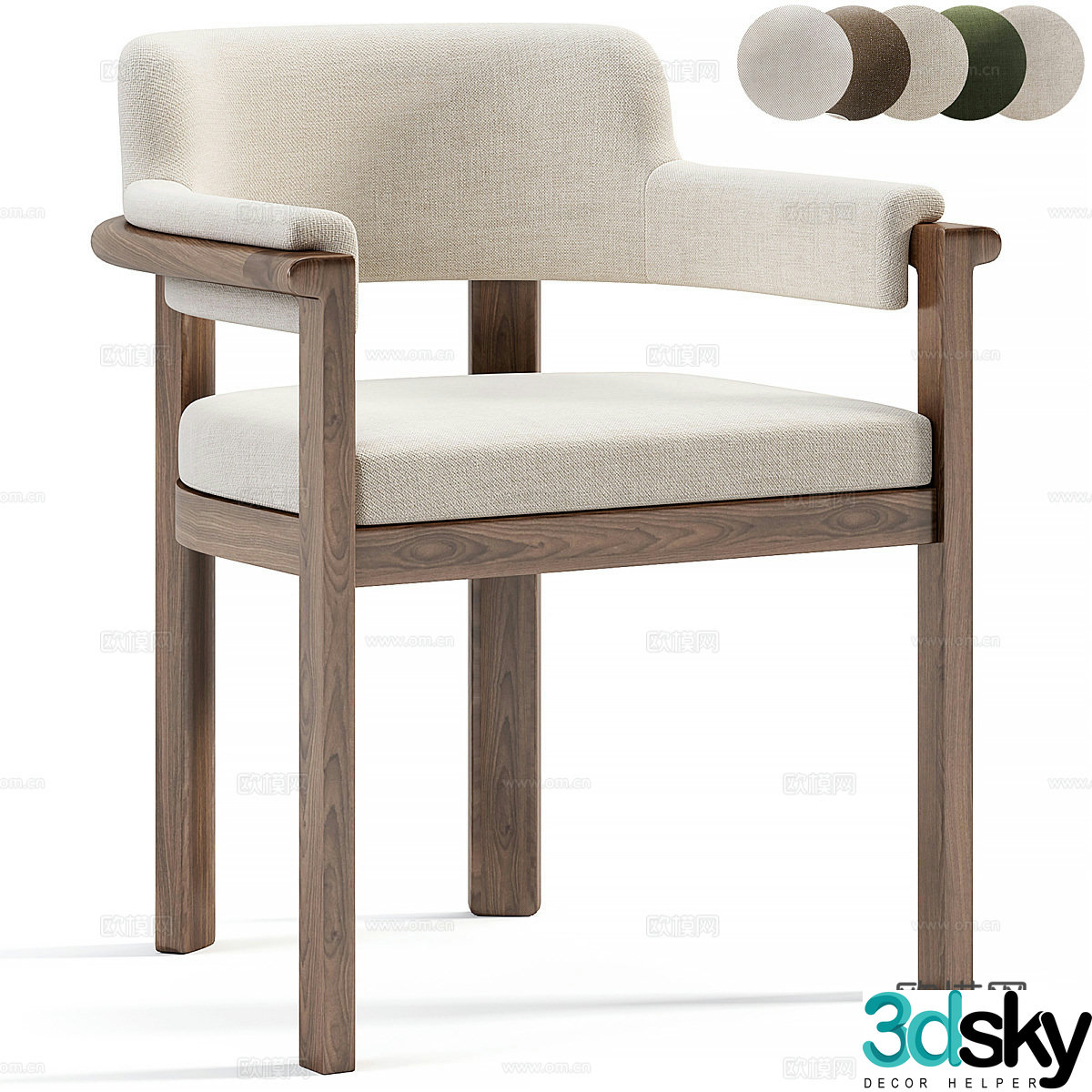 Wabi-sabi chair dining chair 3d model