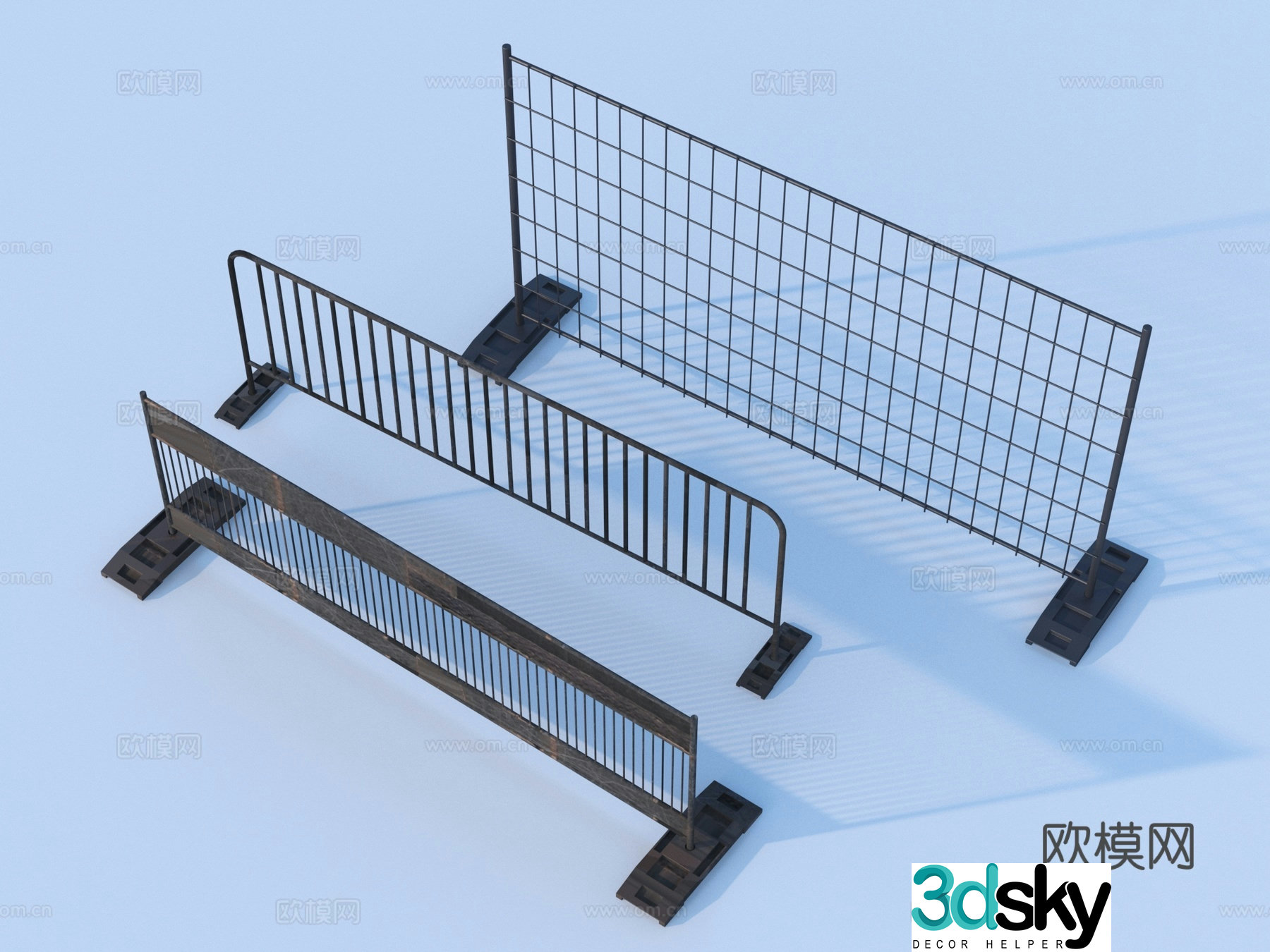 guardrail railing fence wrought iron fence 3d model