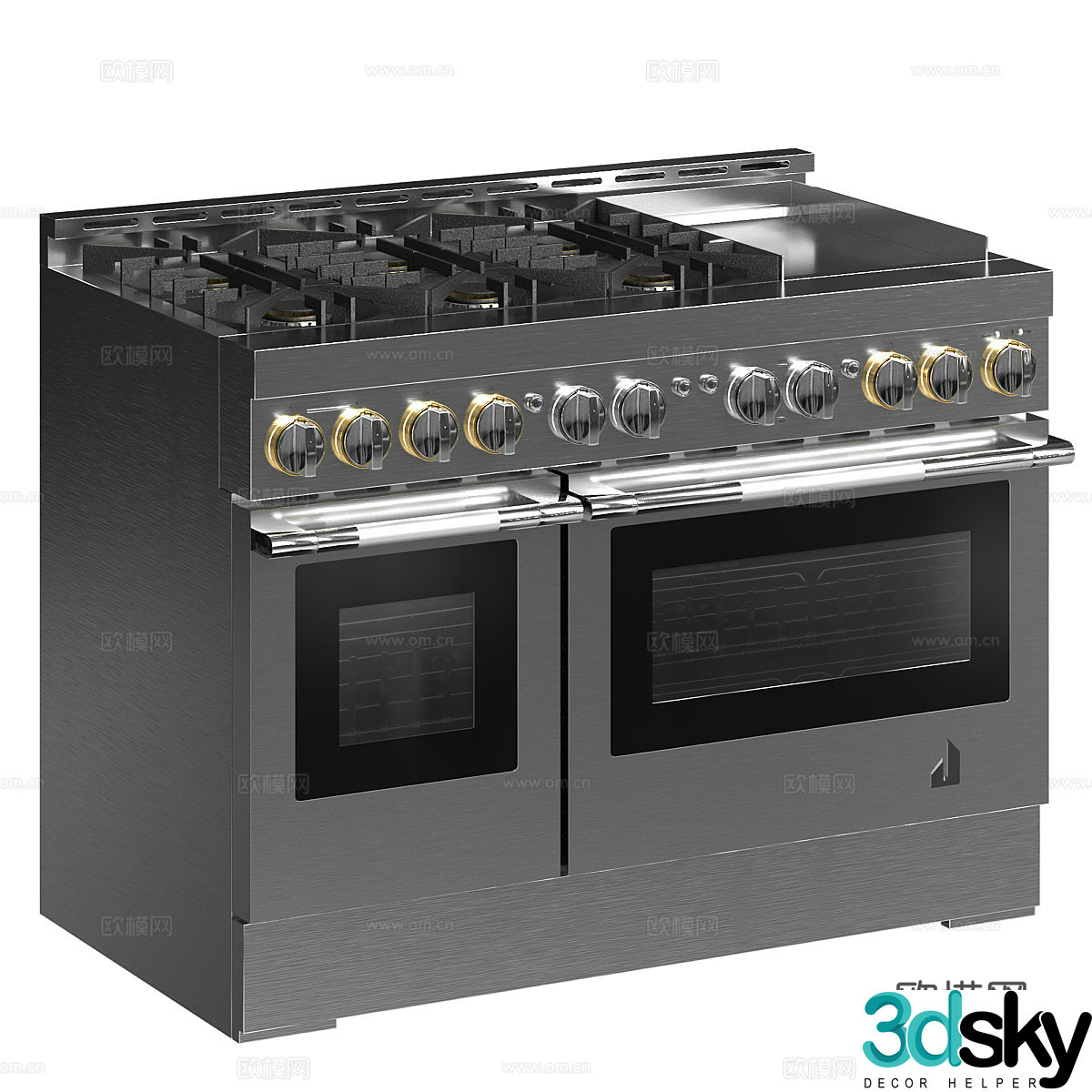 Gas stove integrated stove 3d model
