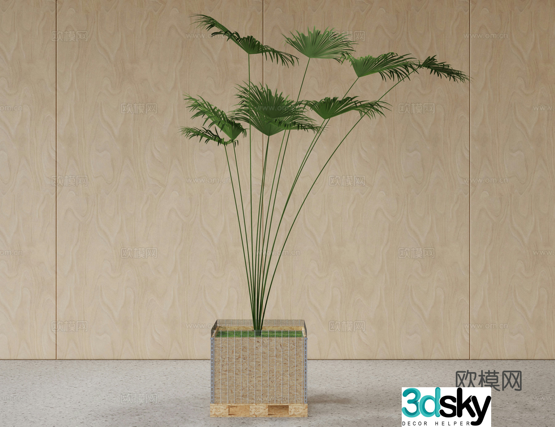 Green plant potted flower pot 3d model