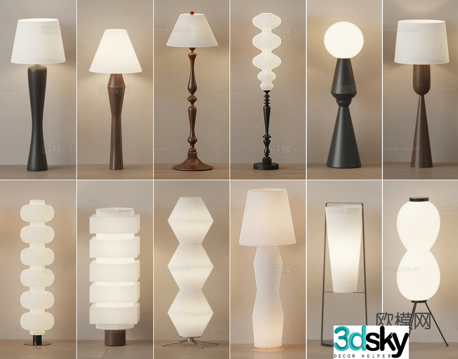 Wabi-sabi floor lamp 3d model