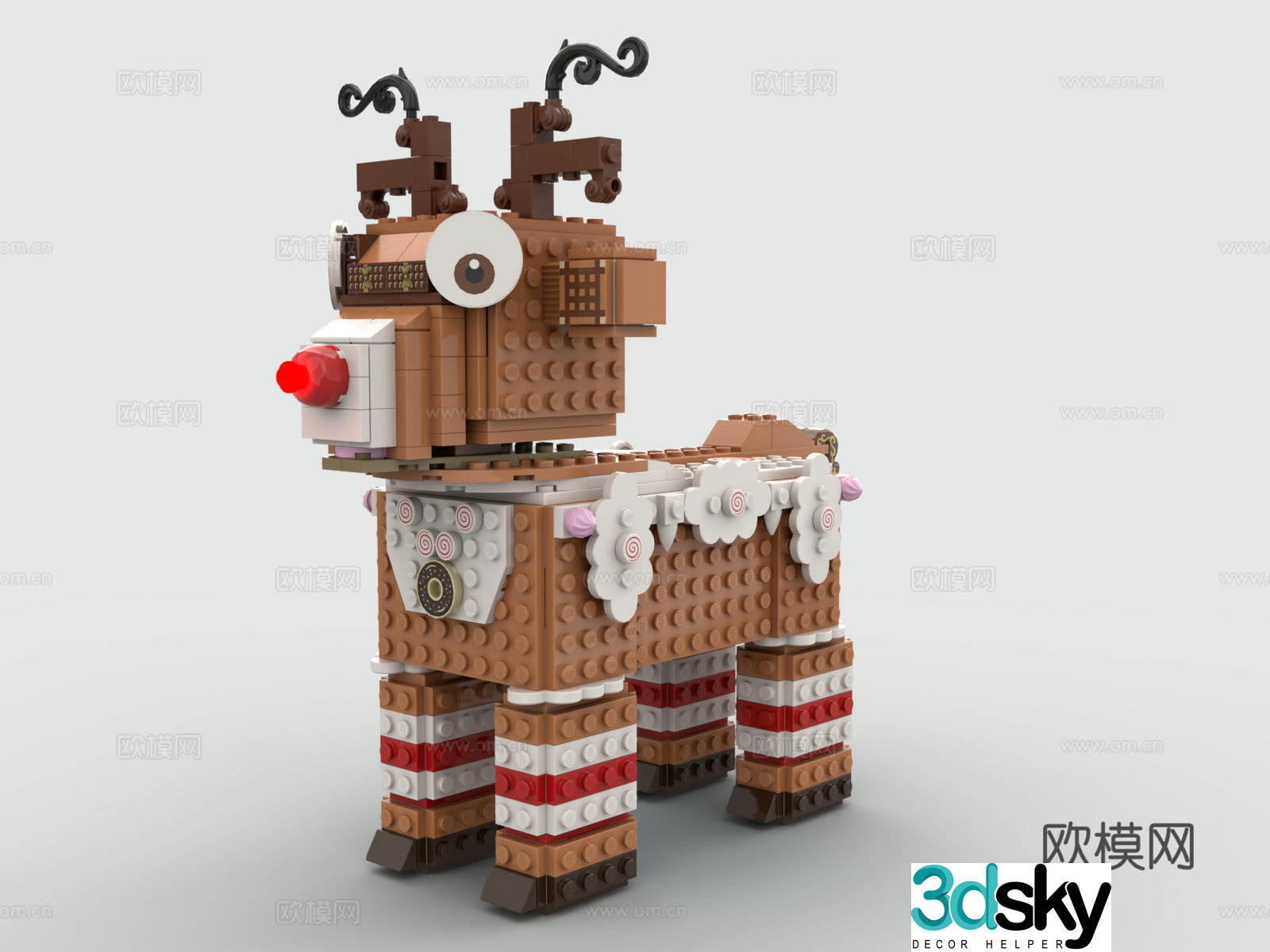 LEGO LEGO Christmas reindeer building block toy 3d model