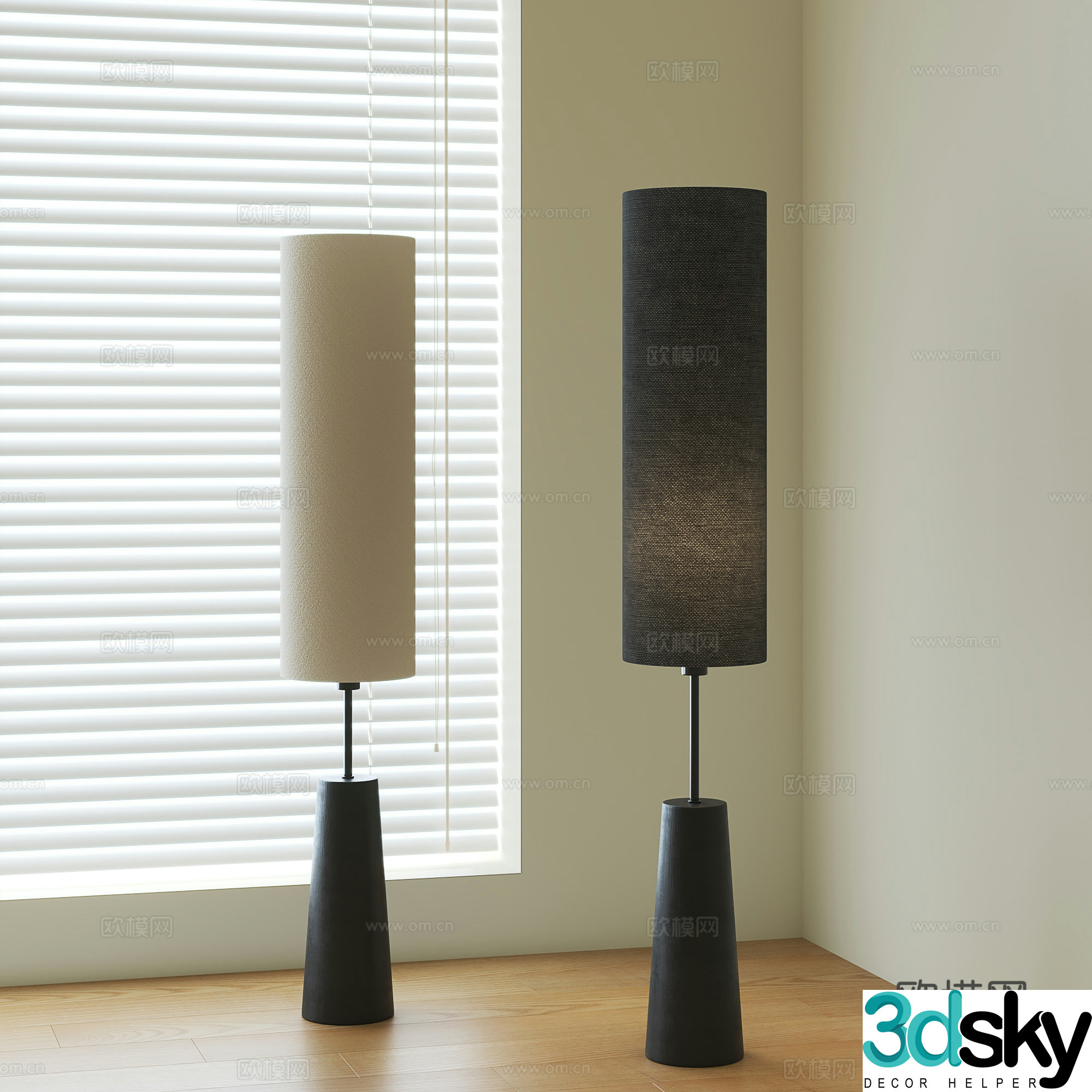 Medieval style floor lamp 3d model