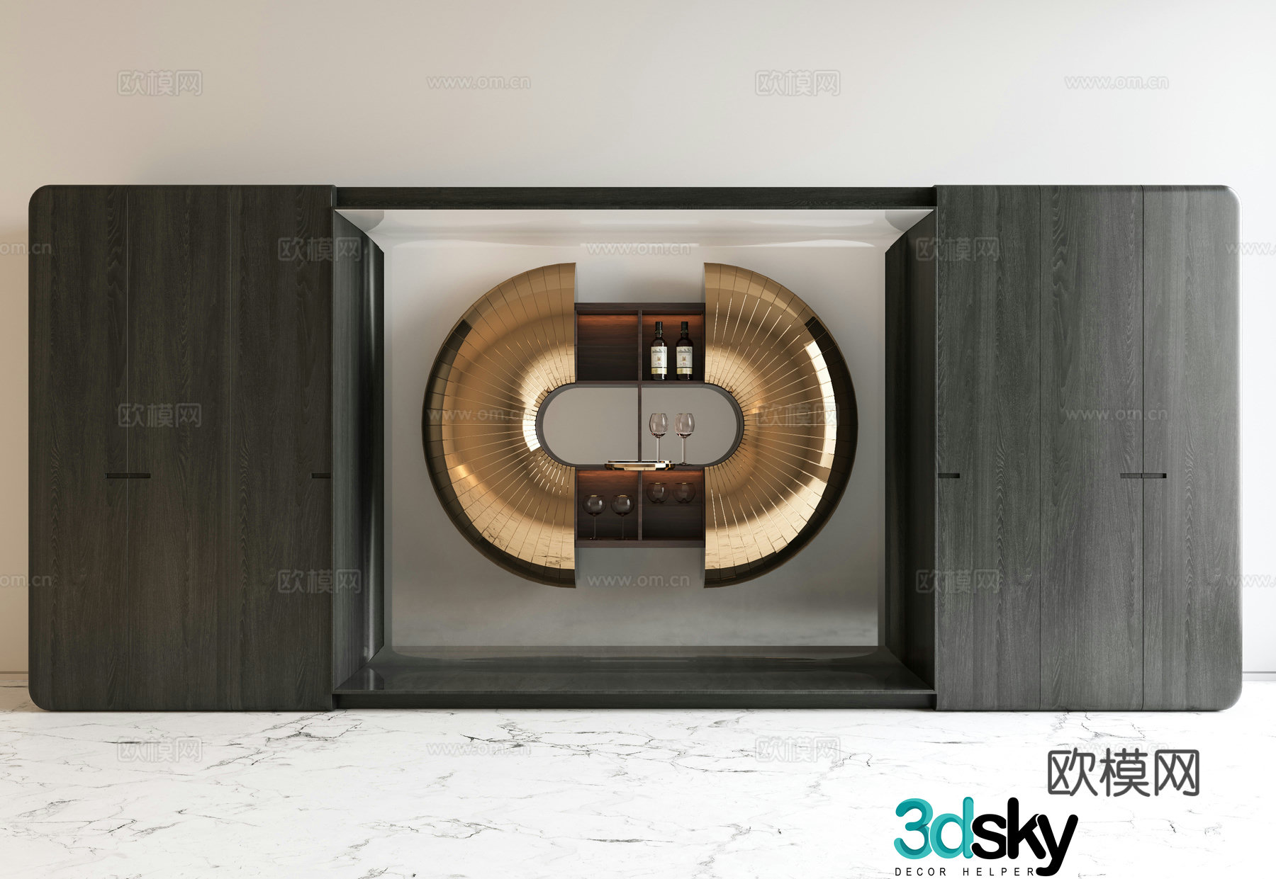 URCHIN Cabinet Wine Cabinet 3D Model