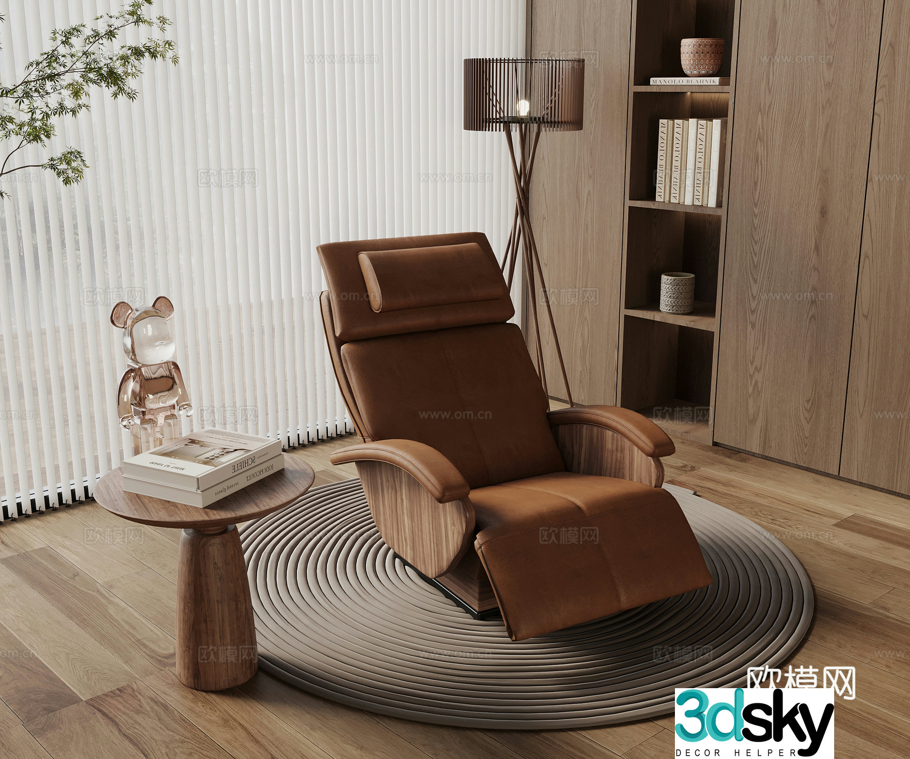 New Chinese style lounge chair leisure chair 3d model