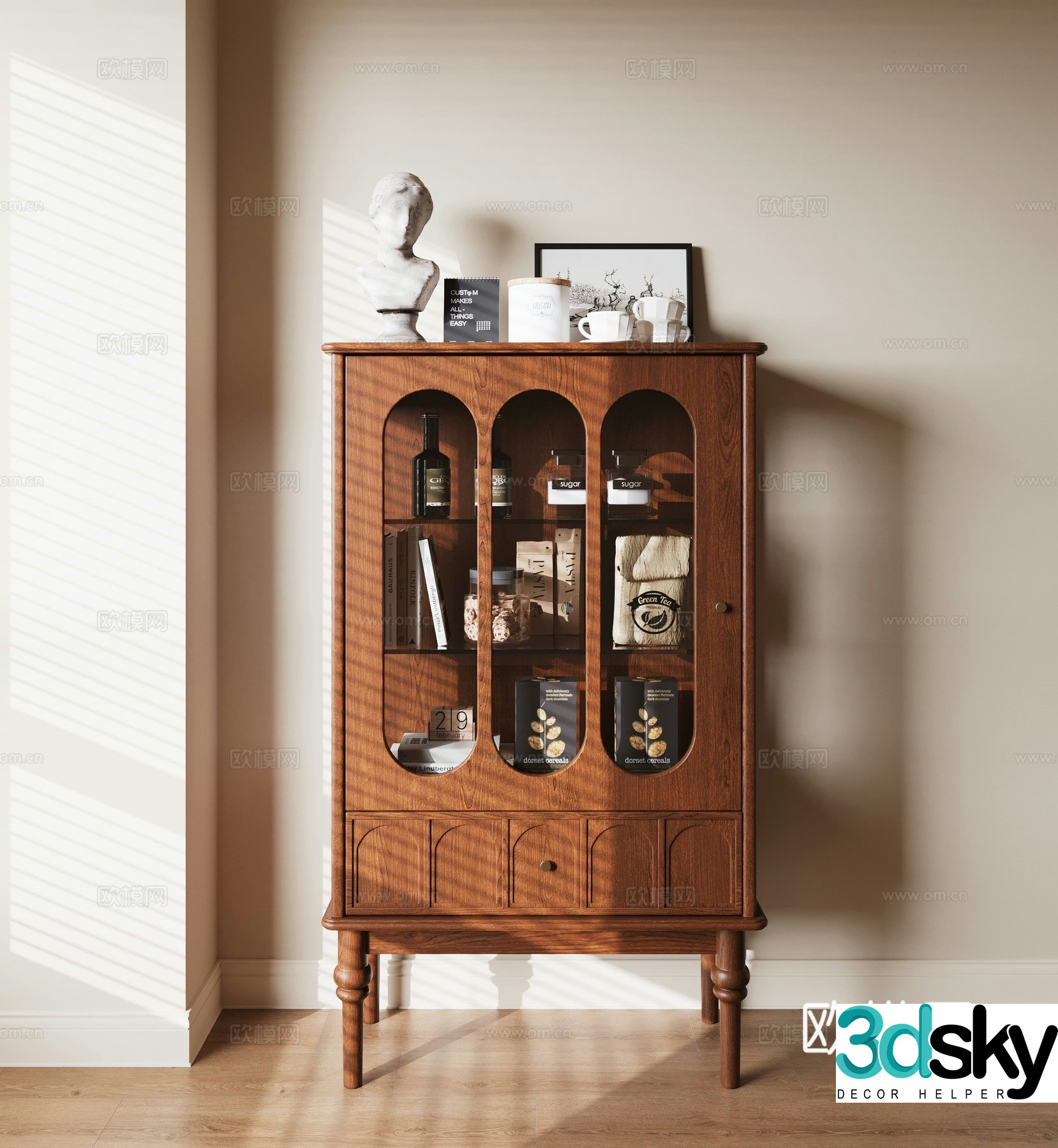 Medieval style sideboard 3d model