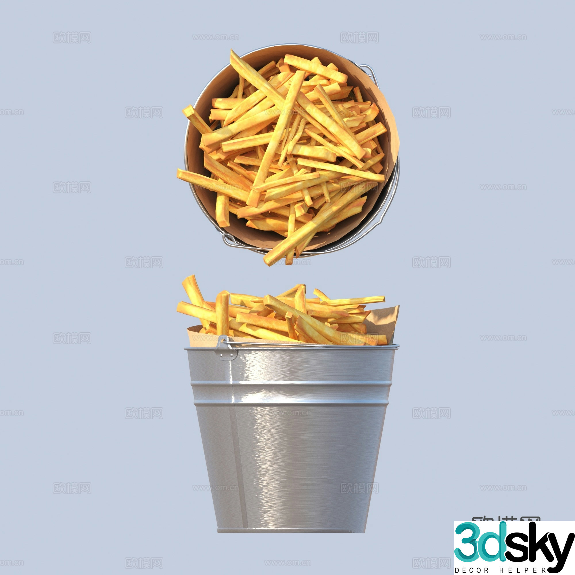 French fries food gourmet 3d model