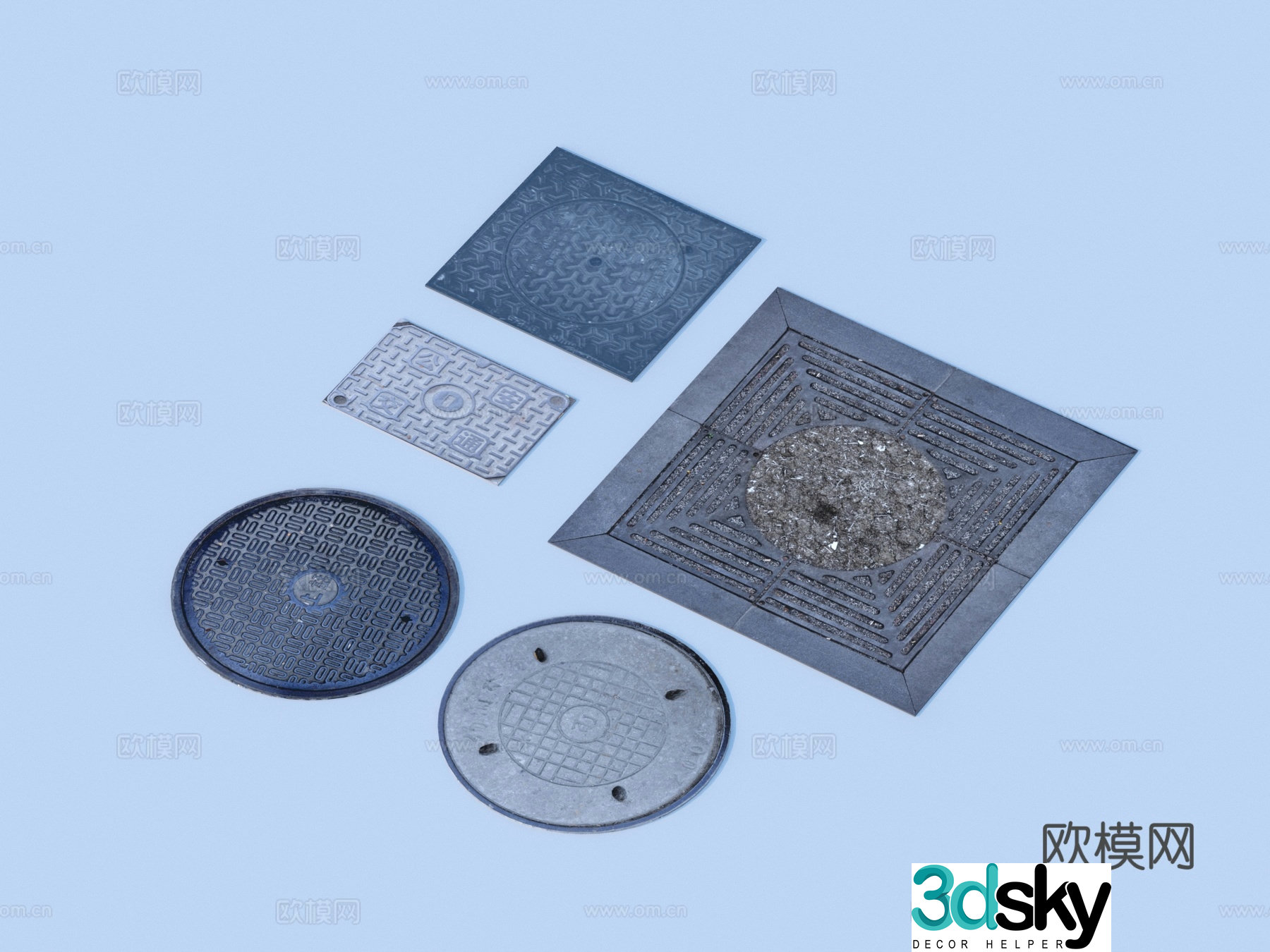 Manhole cover Sewer manhole cover Tree pool 3D model