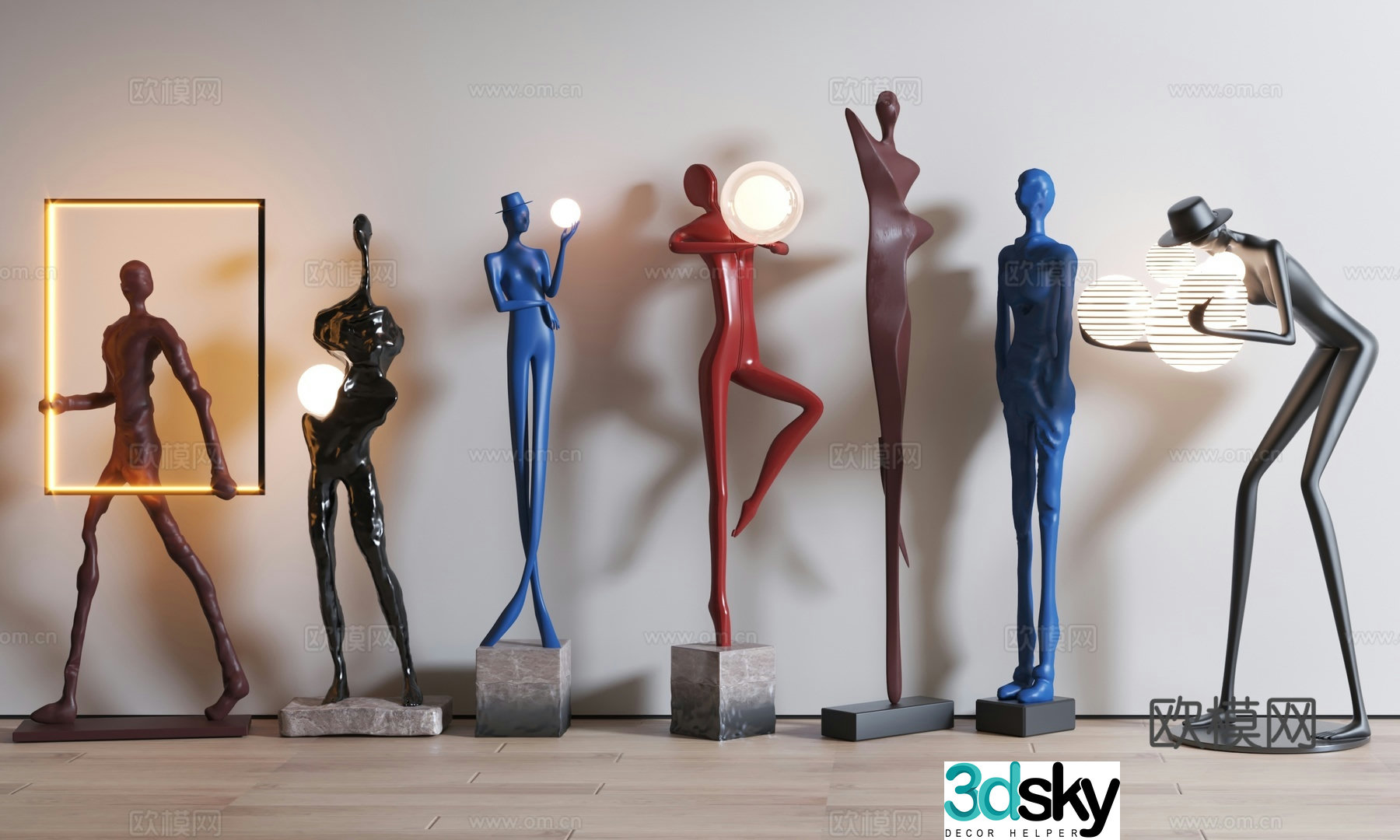 Modern indoor sculpture lamp floor sculpture ornaments 3D model
