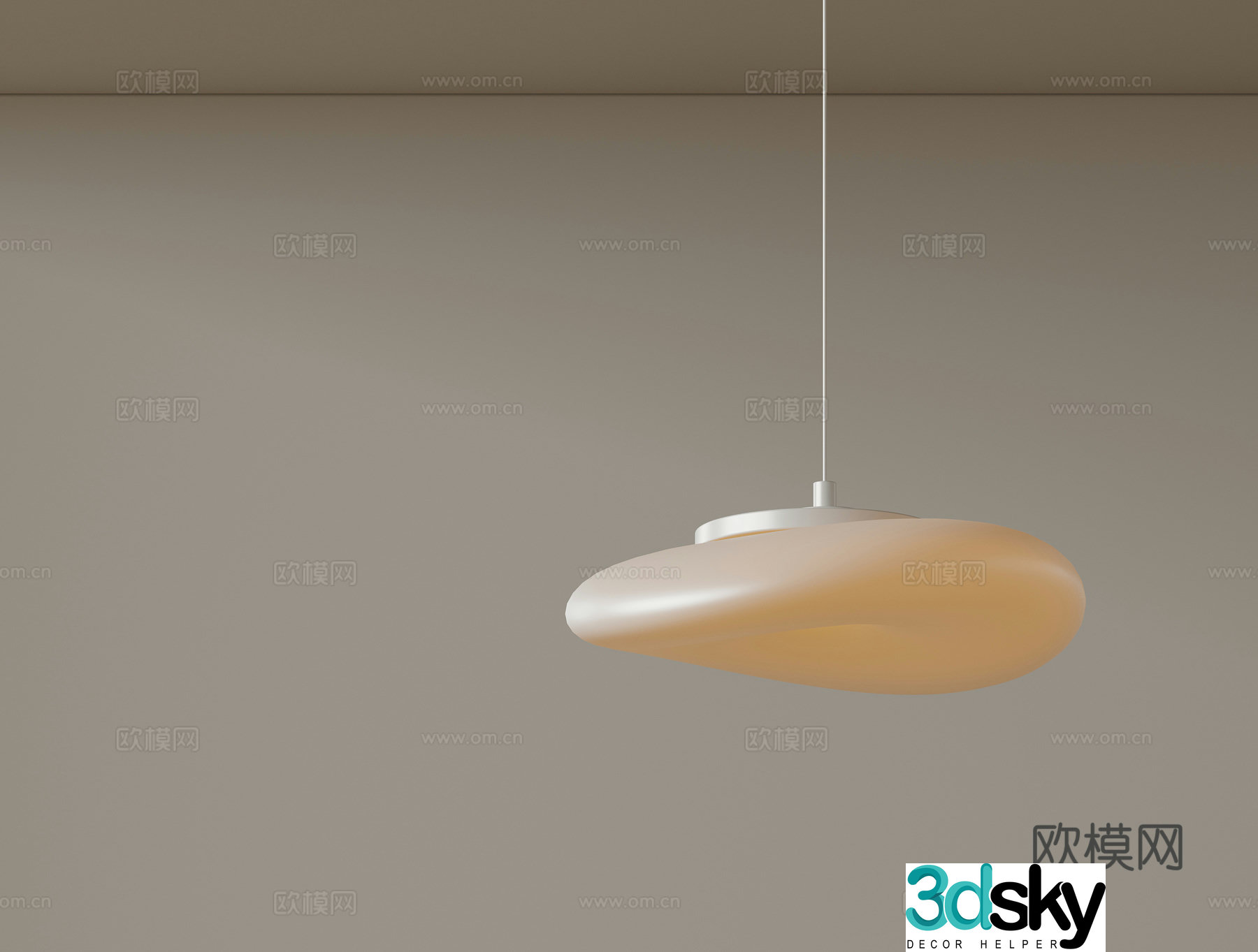 Modern single head chandelier bedside chandelier 3d model