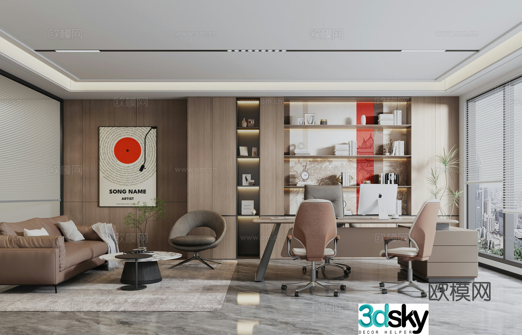 Modern manager office 3d model