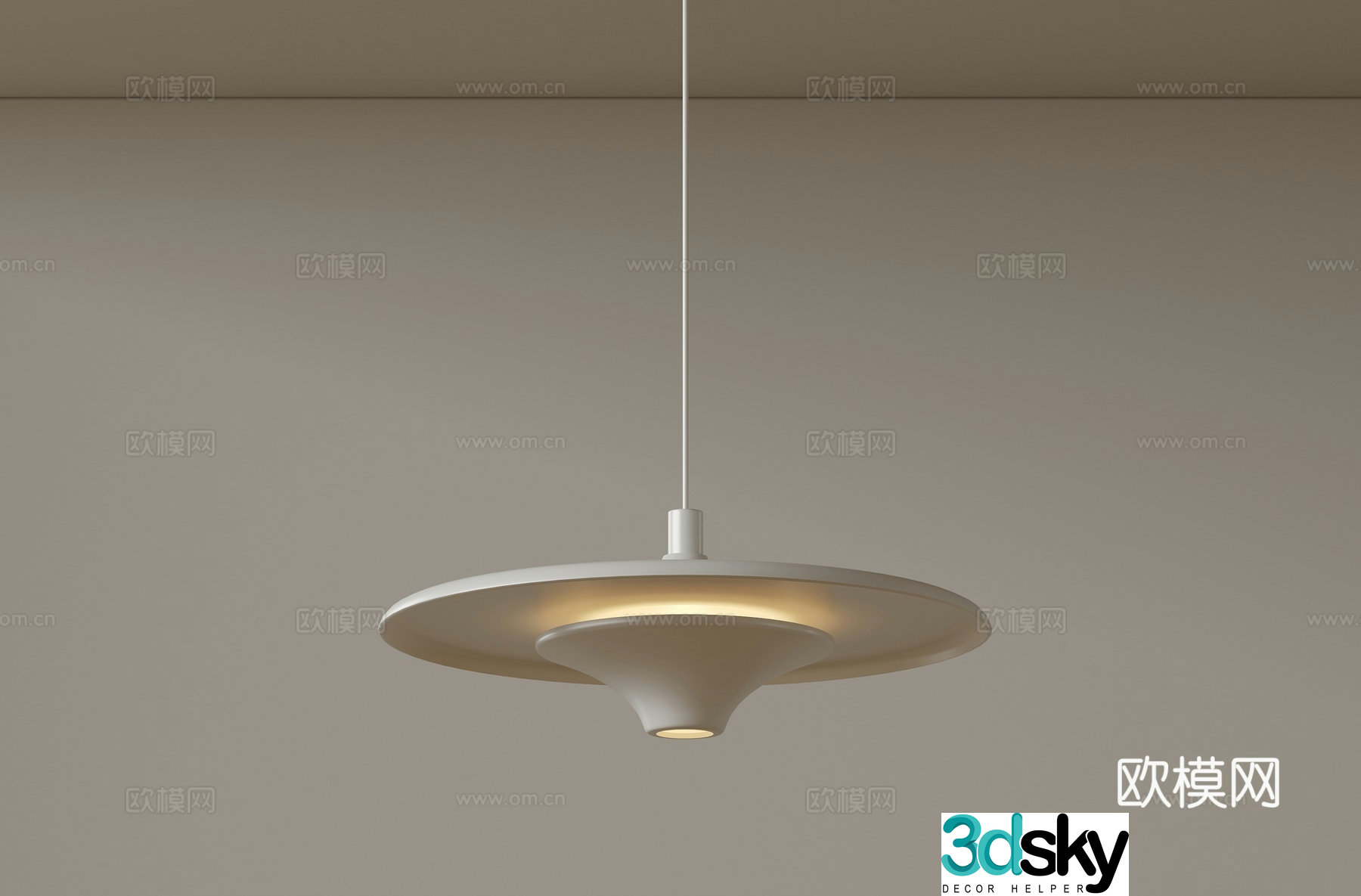 Modern single head chandelier bedside chandelier 3d model
