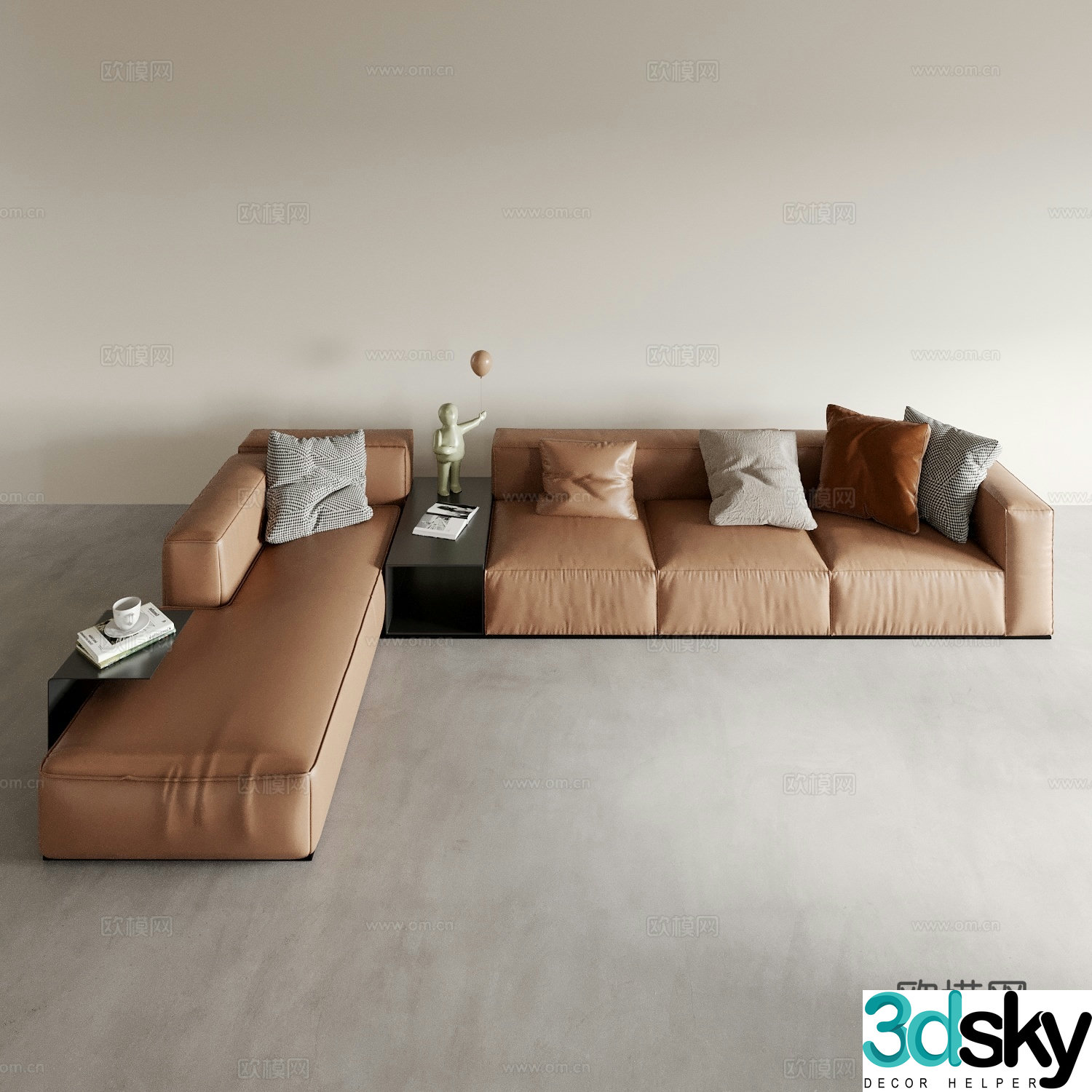 Corner sofa multi-person sofa 3d model