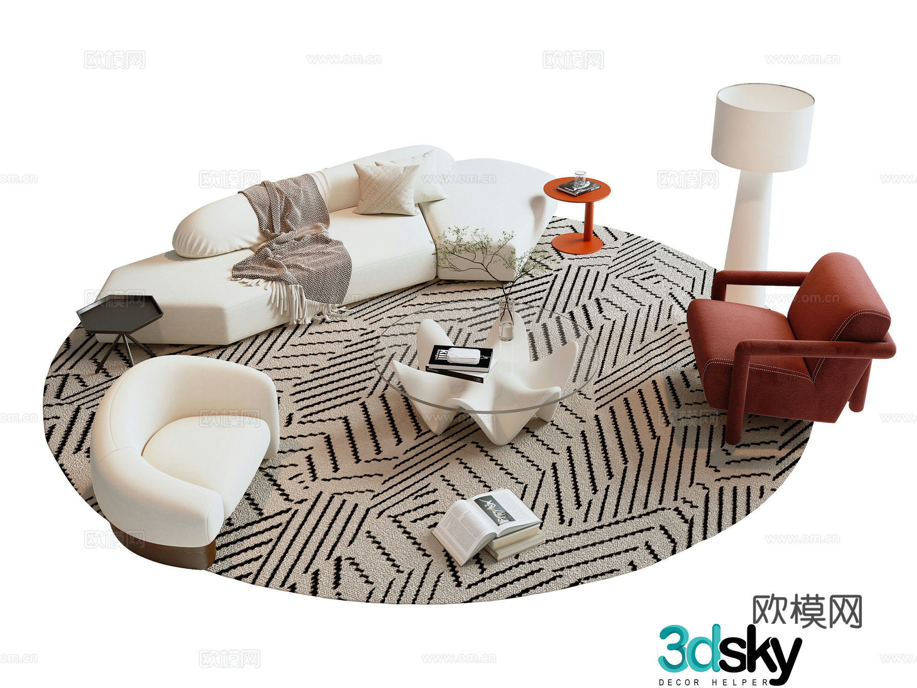 Modern sectional sofa 3d model