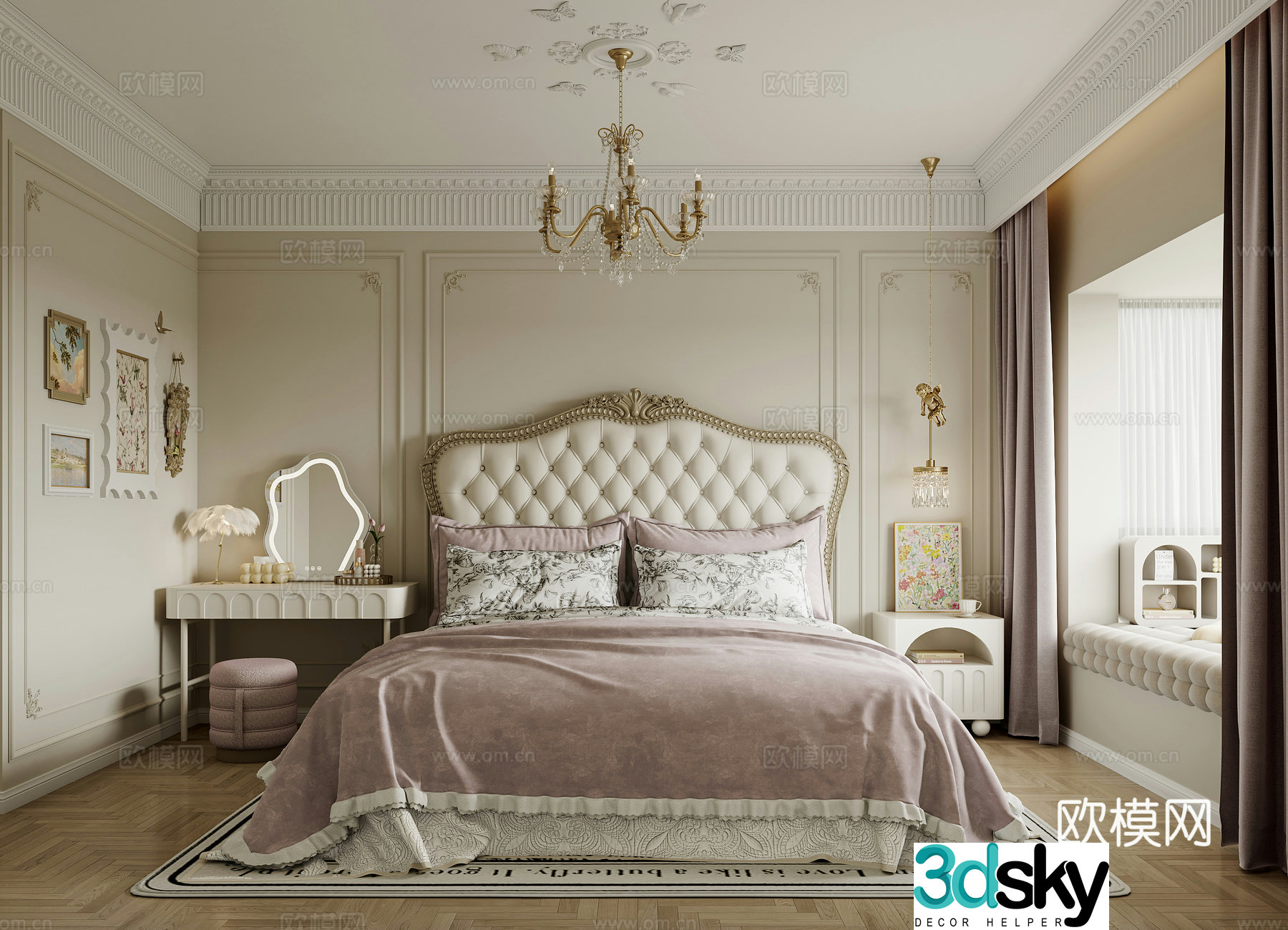 French bedroom master bedroom 3d model