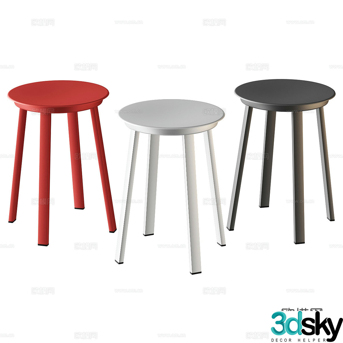 HAY stool round stool 3d model