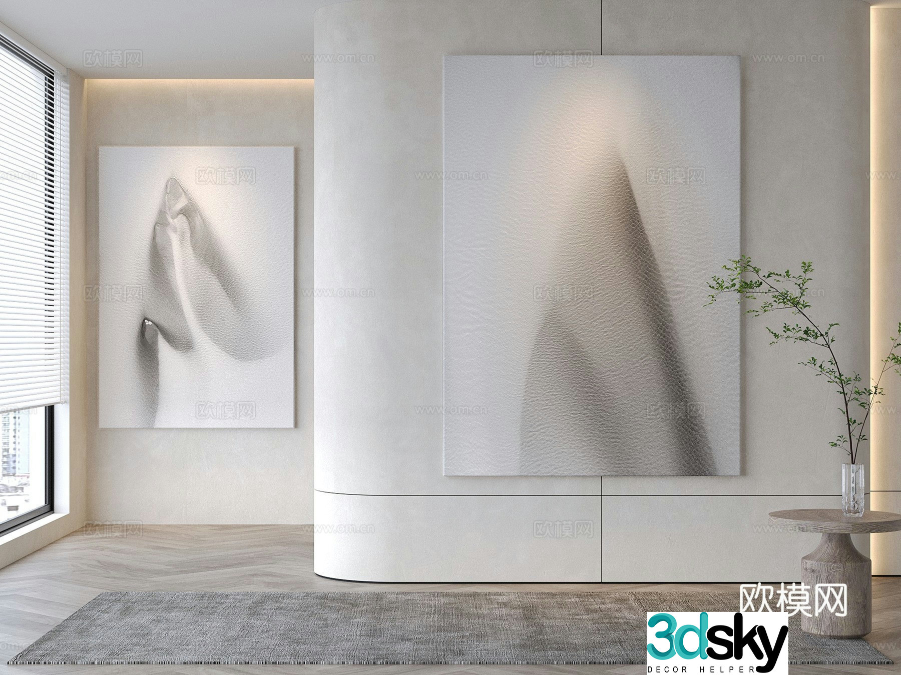 Modern decorative painting Texture painting Abstract painting 3d model