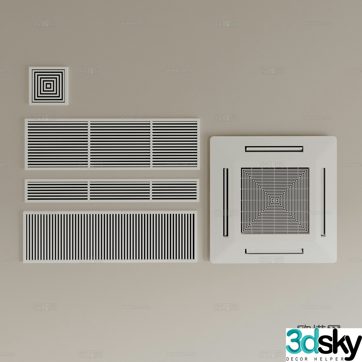 Air conditioner air outlet vent central air conditioner 3d model
