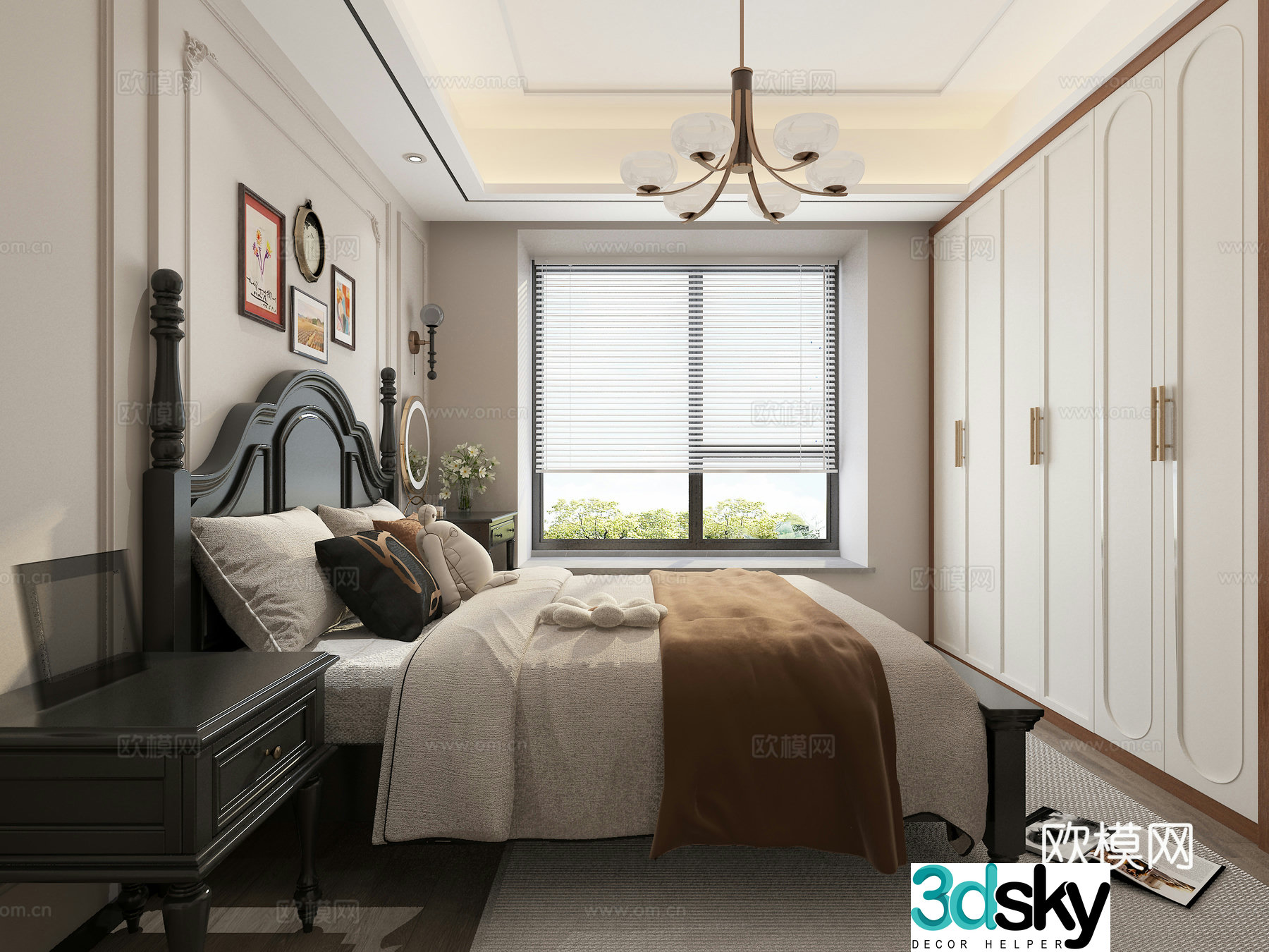French bedroom master bedroom 3d model