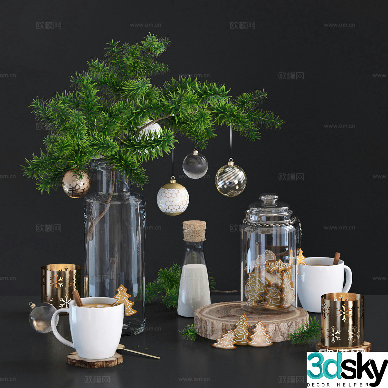 Table decorations kitchen decorations holiday decoration 3d model