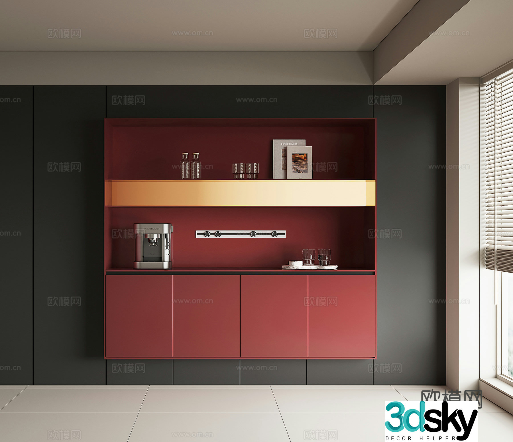 Modern wine cabinet sideboard 3d model