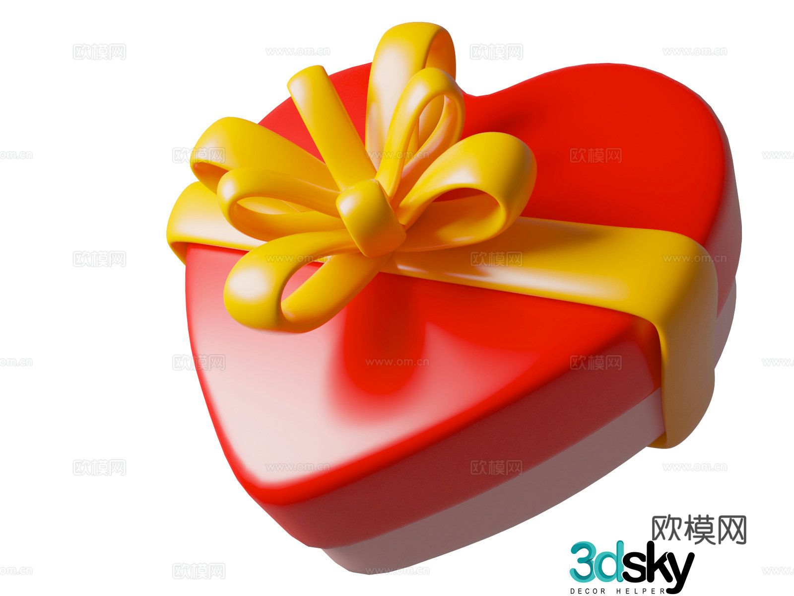 Love gift box cartoon gift box 3d model