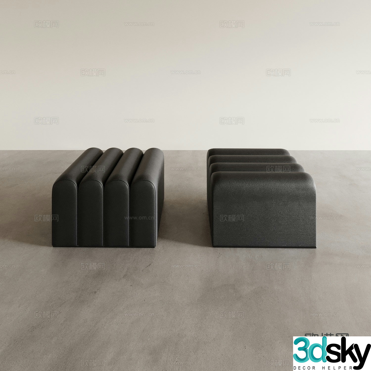 Stool Sofa Stool Shoe Changing Stool Piano Stool 3D Model