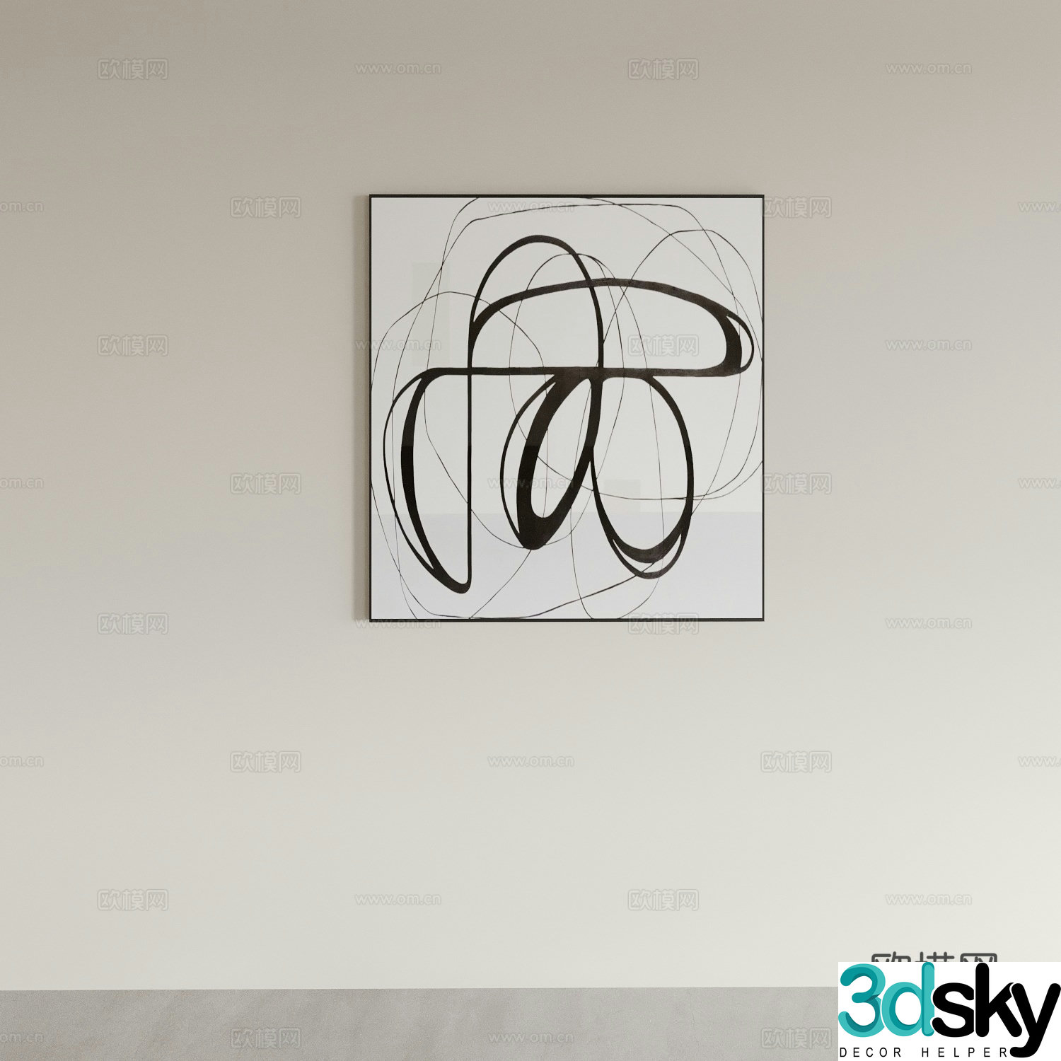 Abstract painting Hanging painting Decorative painting Art painting 3d model