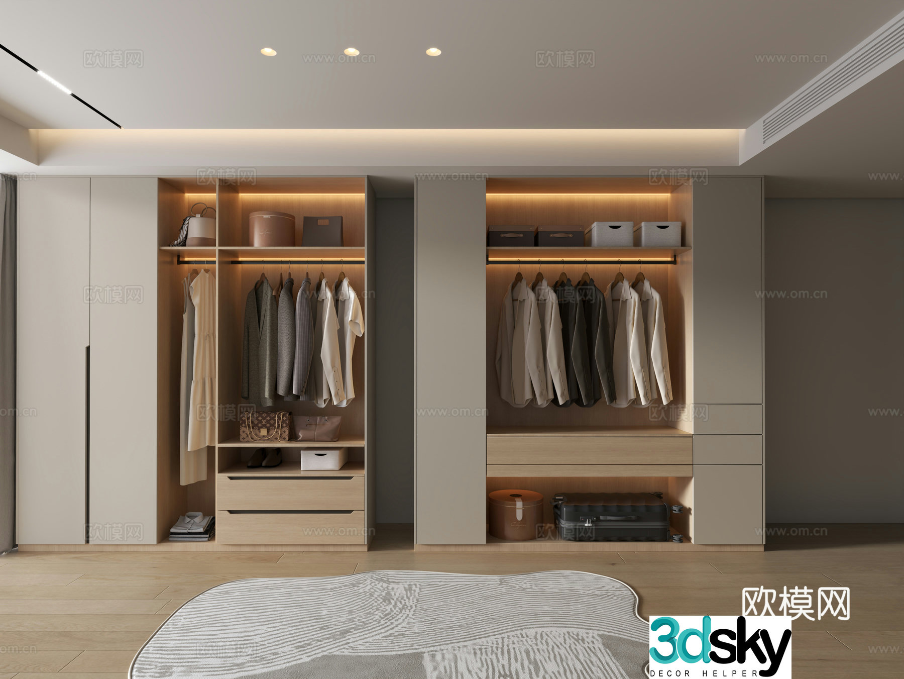 modern wardrobe wardrobe 3d model