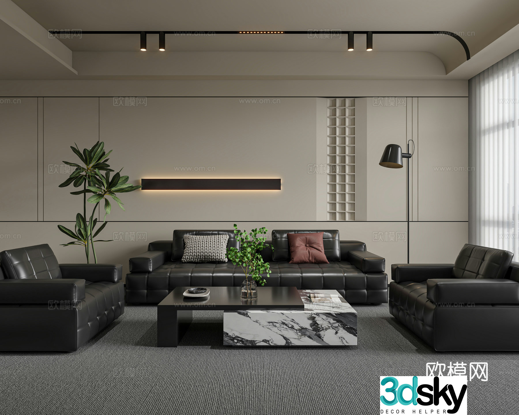 Modern living room 3d model