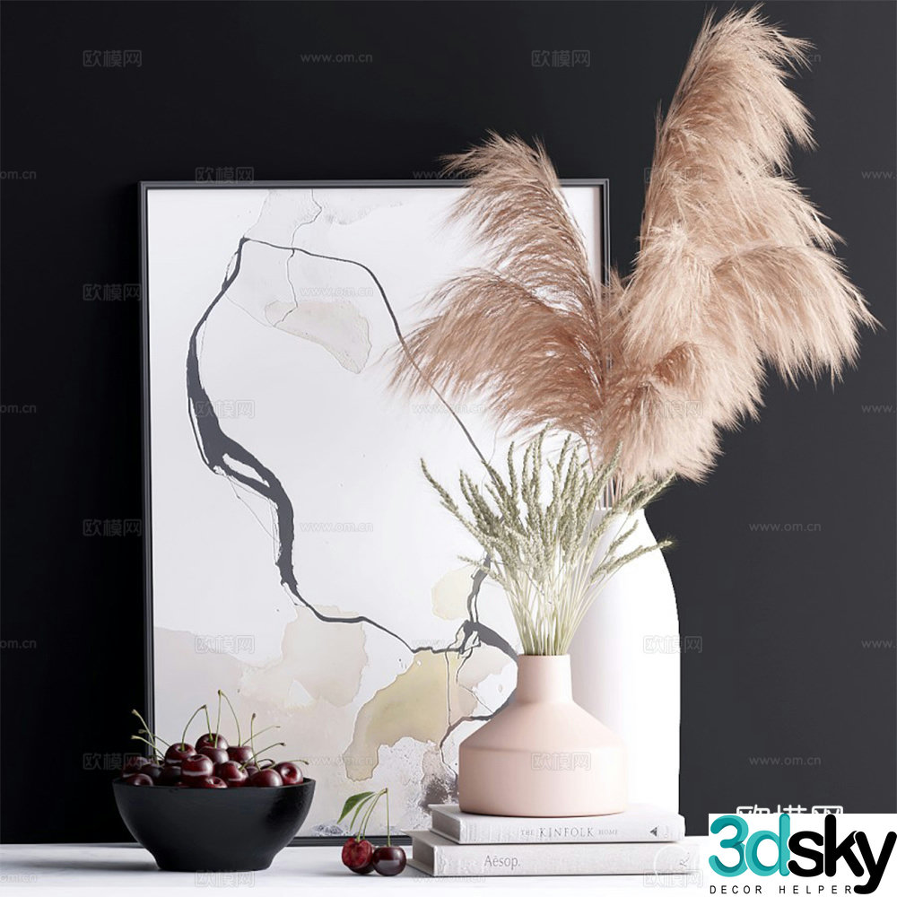 Desktop ornaments vase fruit plate 3d model